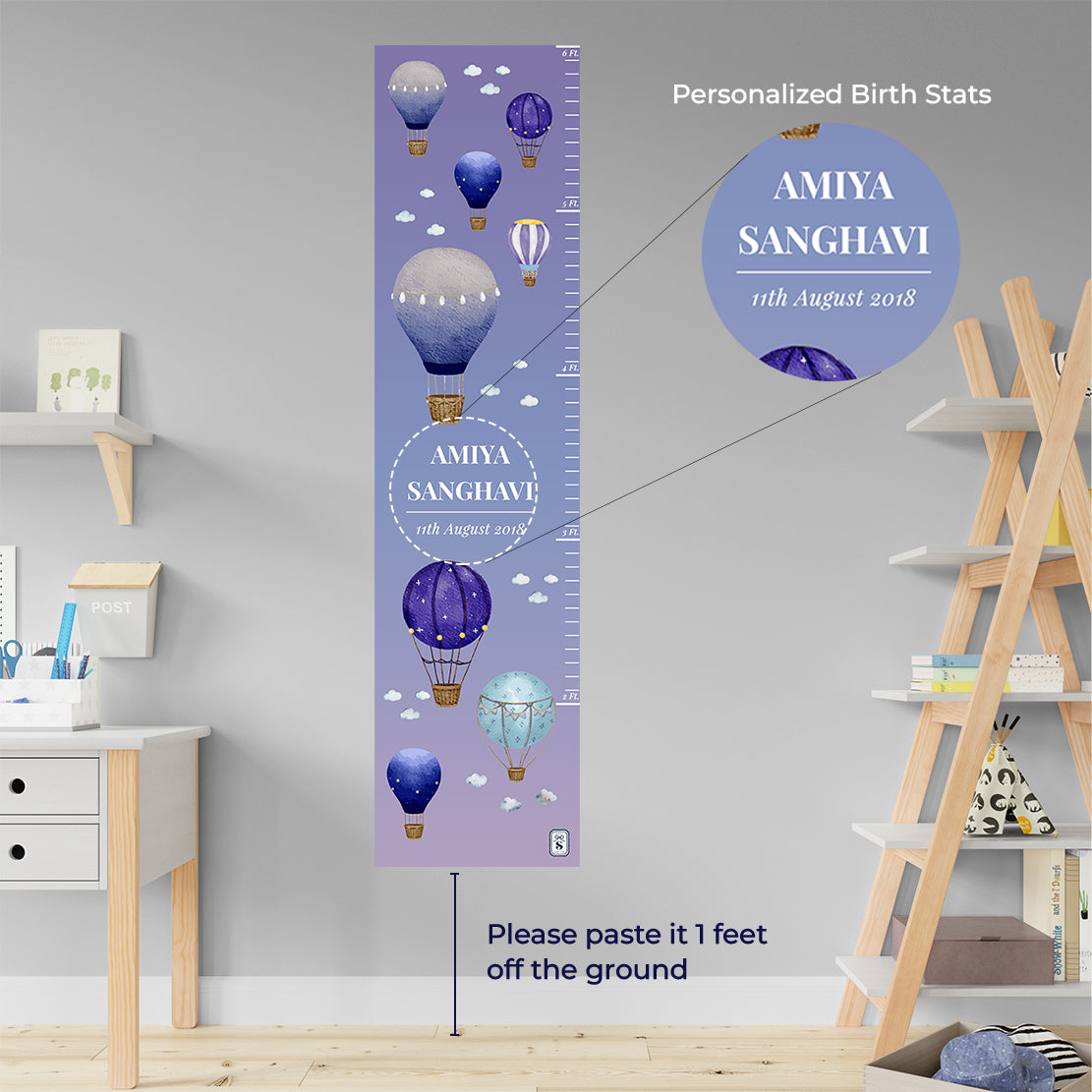 Night Flight Height Chart - Blue Purple Gradient