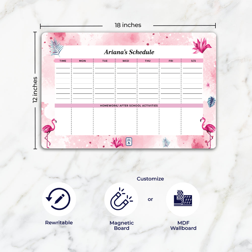 Flamingo Fiesta Kids Schedule Planner