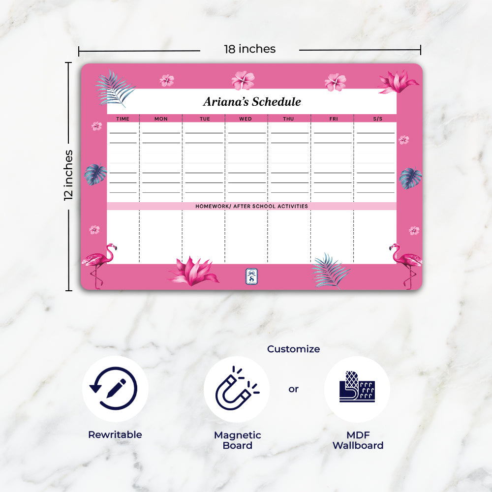 Flamingo Fiesta Kids Schedule Planner