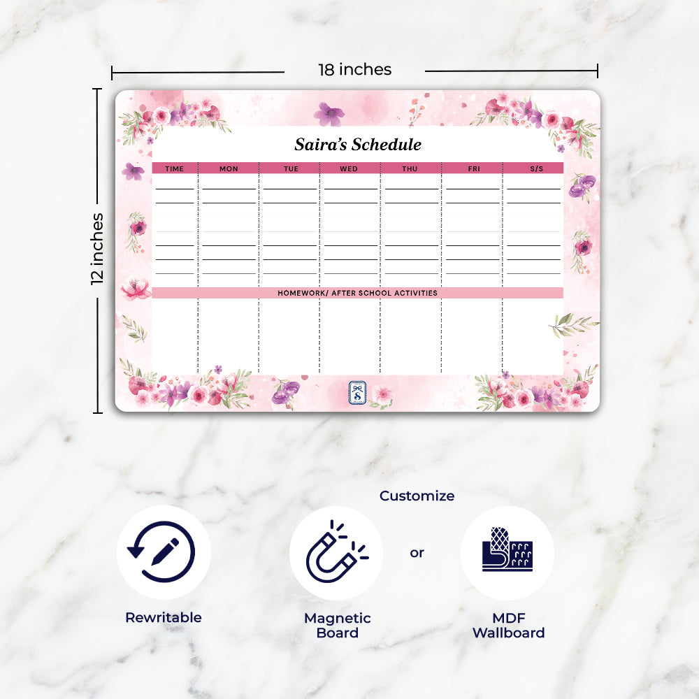 Floral Fiesta Kids Schedule Planner