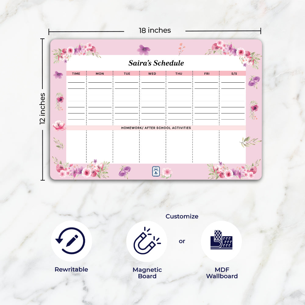 Floral Fiesta Kids Schedule Planner