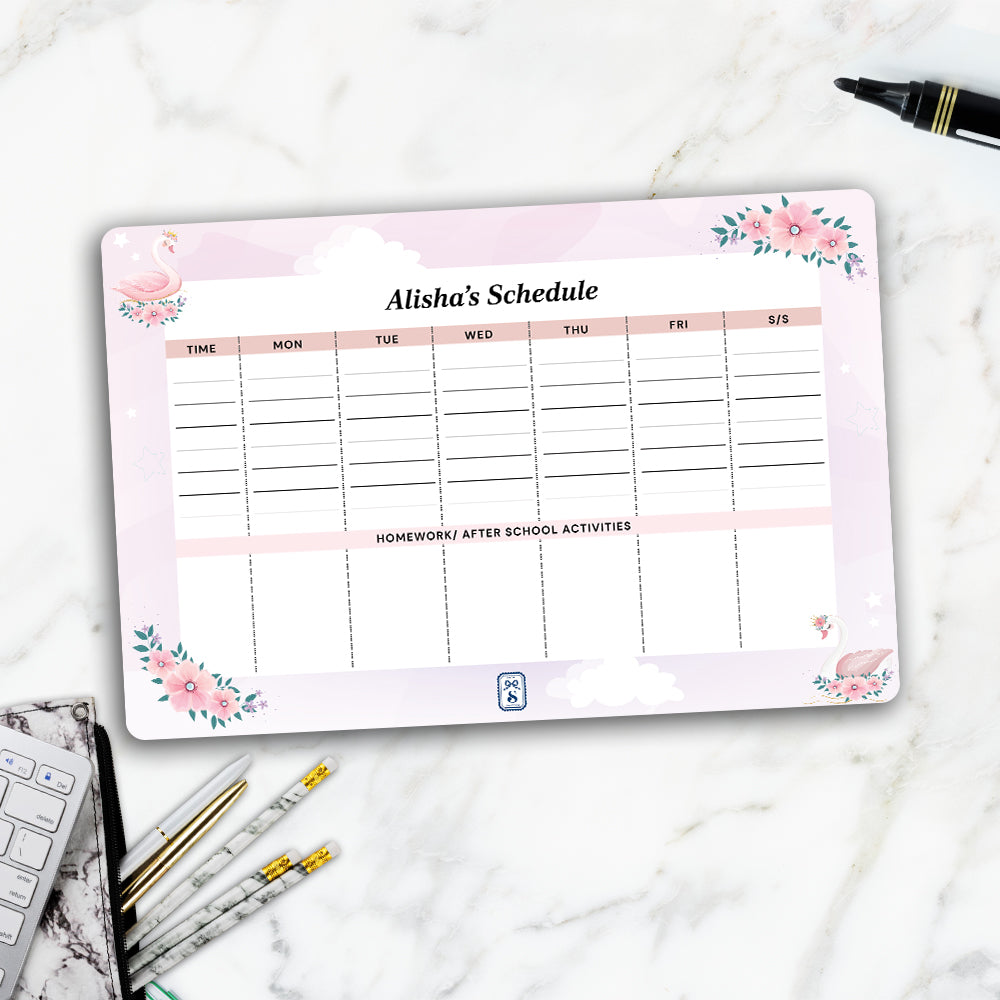 Swan Princess Kids Schedule Planner