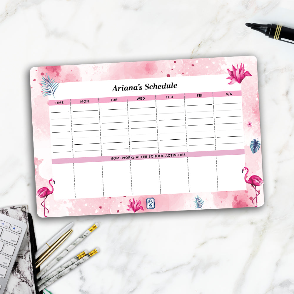 Flamingo Fiesta Kids Schedule Planner