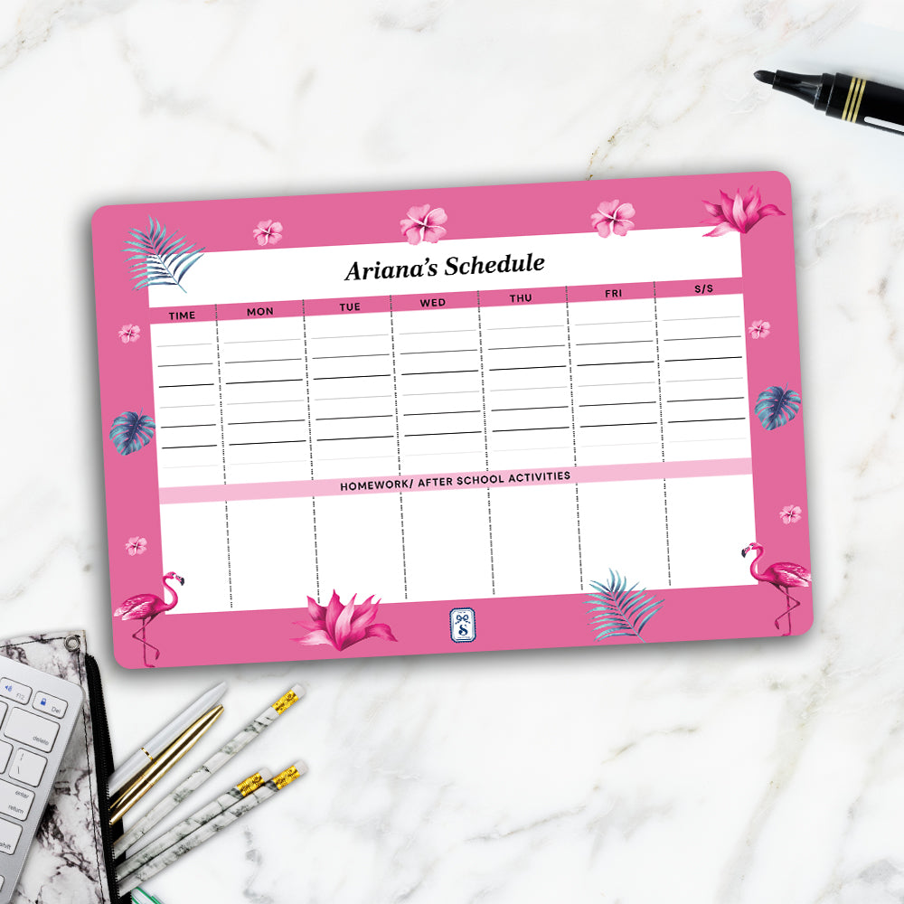 Flamingo Fiesta Kids Schedule Planner