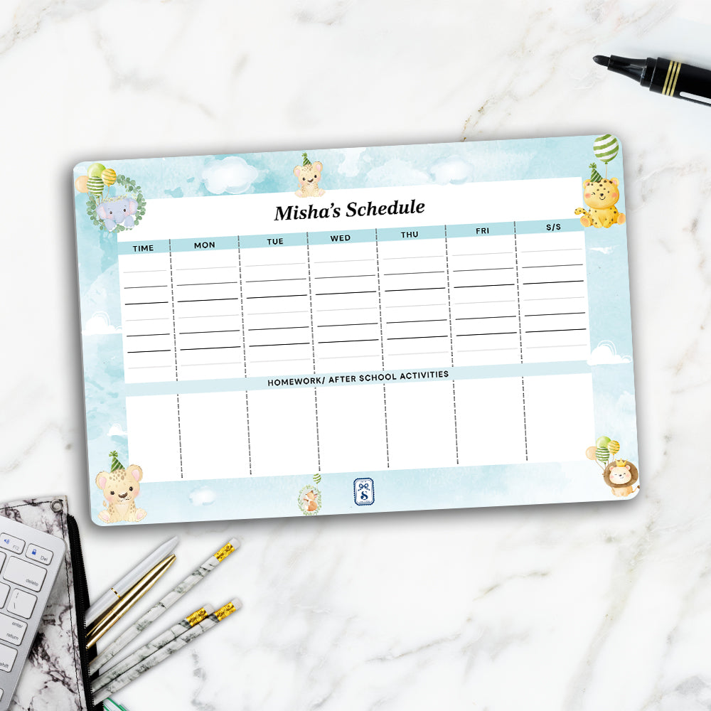 Safari Soiree Kids Schedule Planner