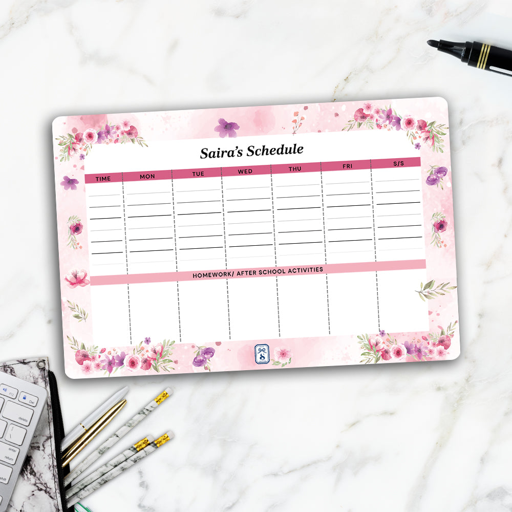 Floral Fiesta Kids Schedule Planner