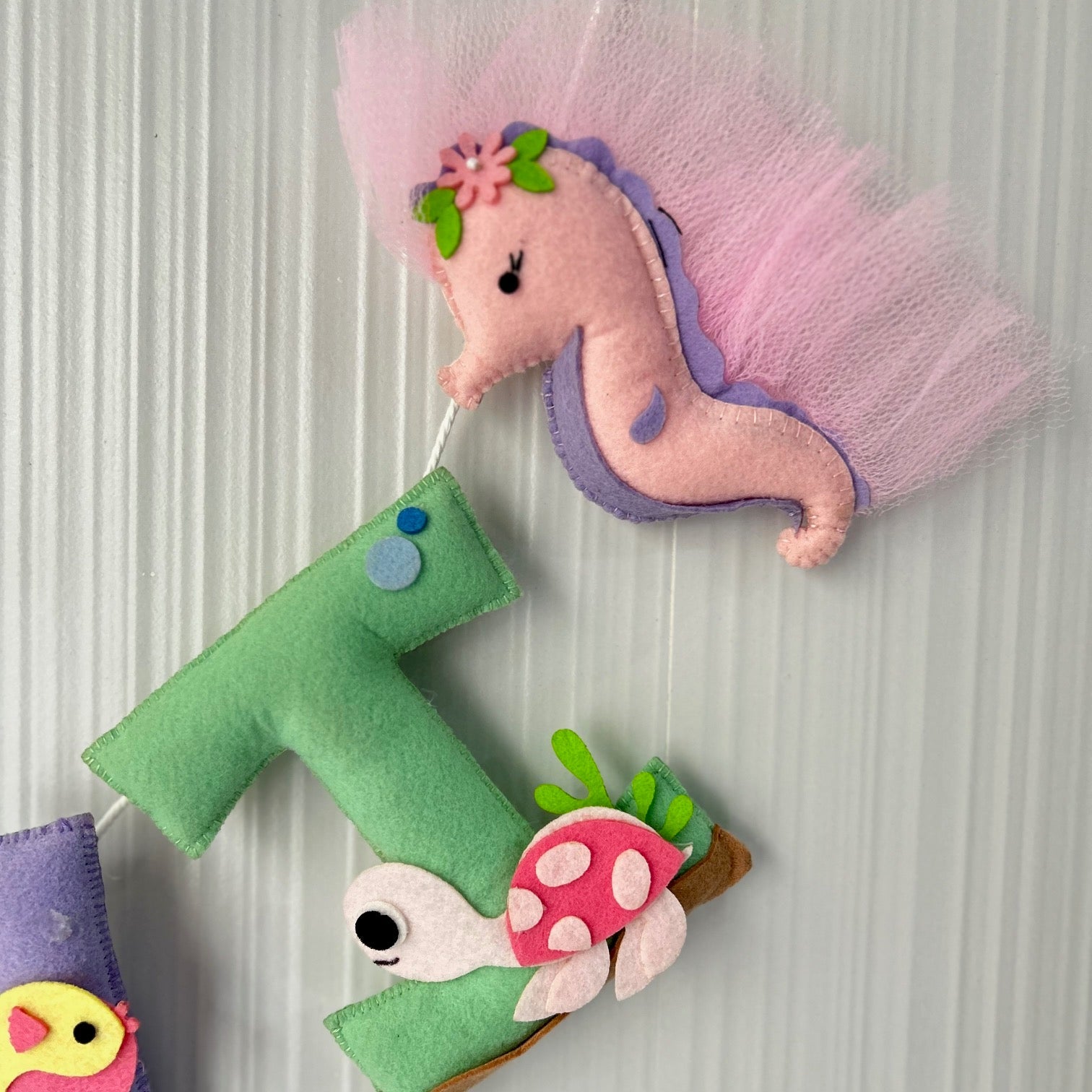 Babble Wrap Pink Mermaid Name Bunting/Garland