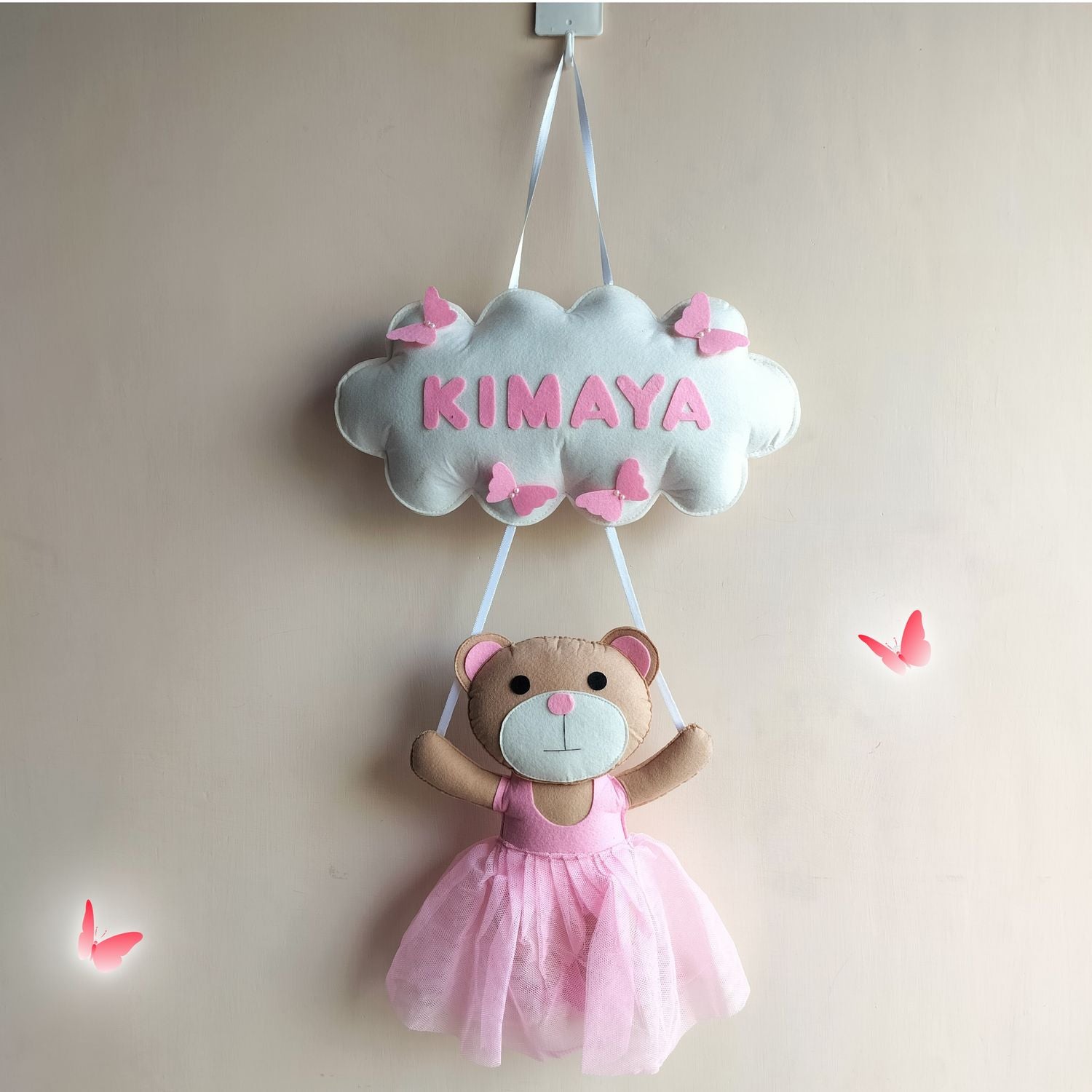 Junior Teddy Doll Personalised Name Hanging