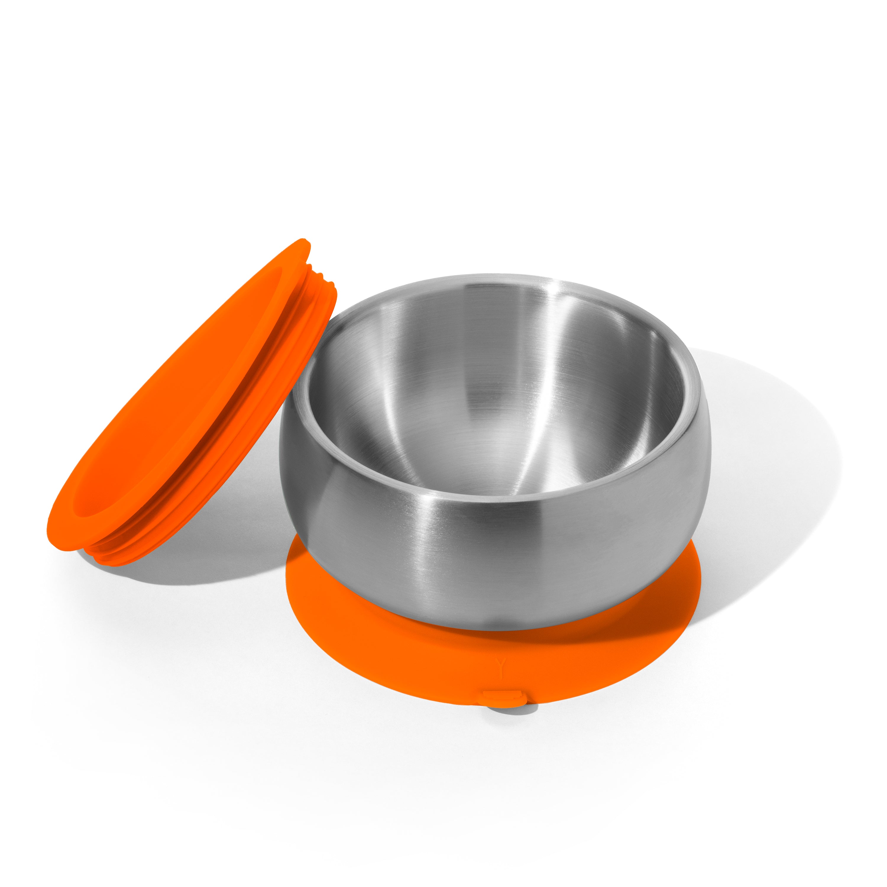 Avanchy Stainless Steel Baby Bowl With Lid - Orange