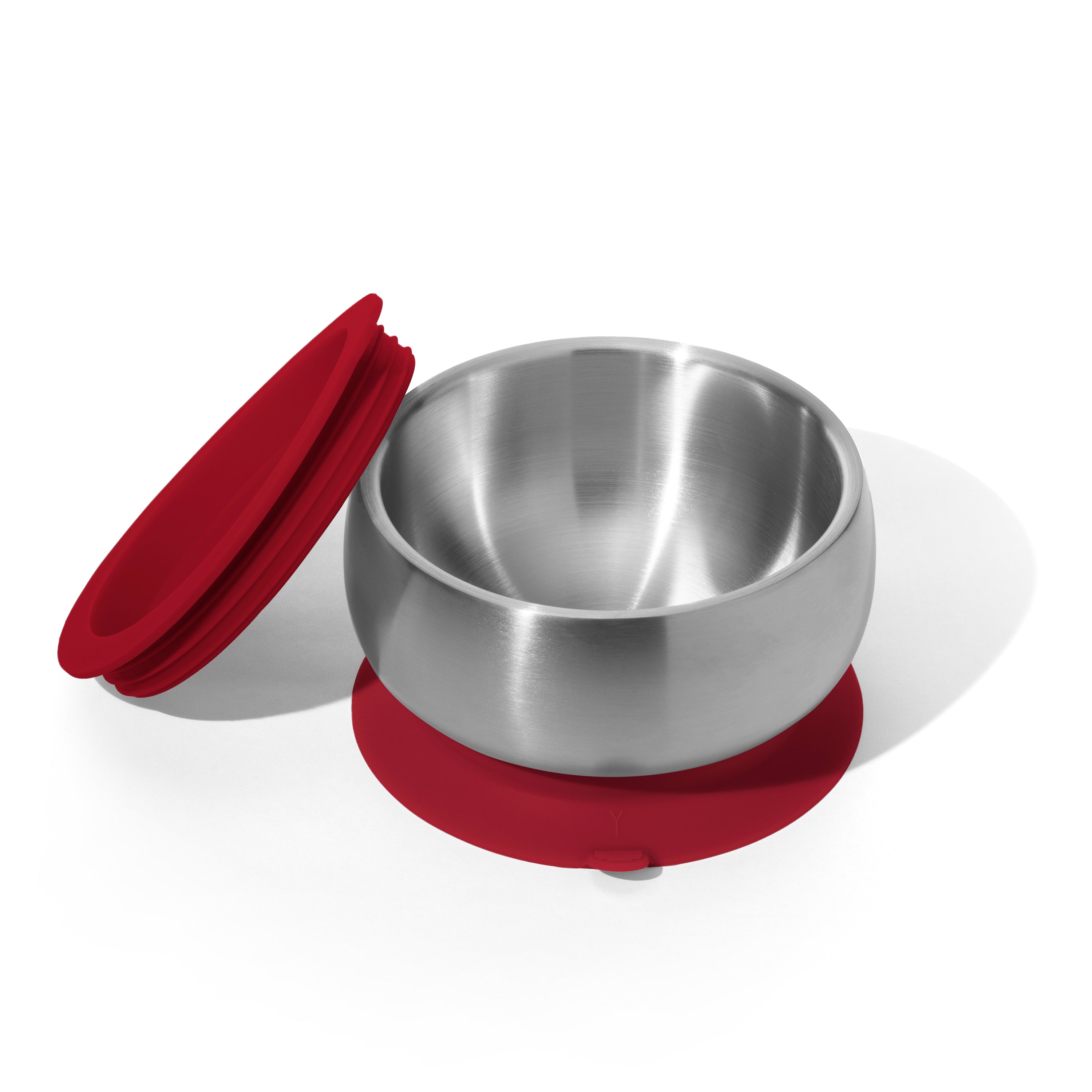 Avanchy Stainless Steel Baby Bowl With Lid - Magenta