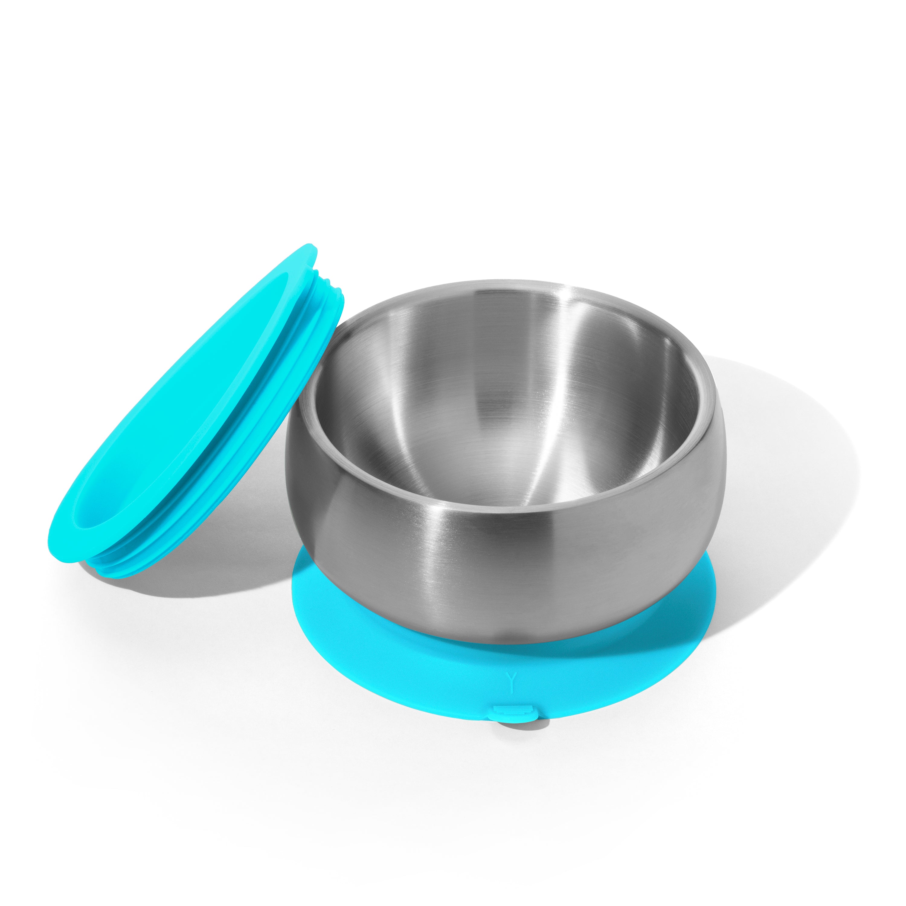 Avanchy Stainless Steel Baby Bowl With Lid - Blue