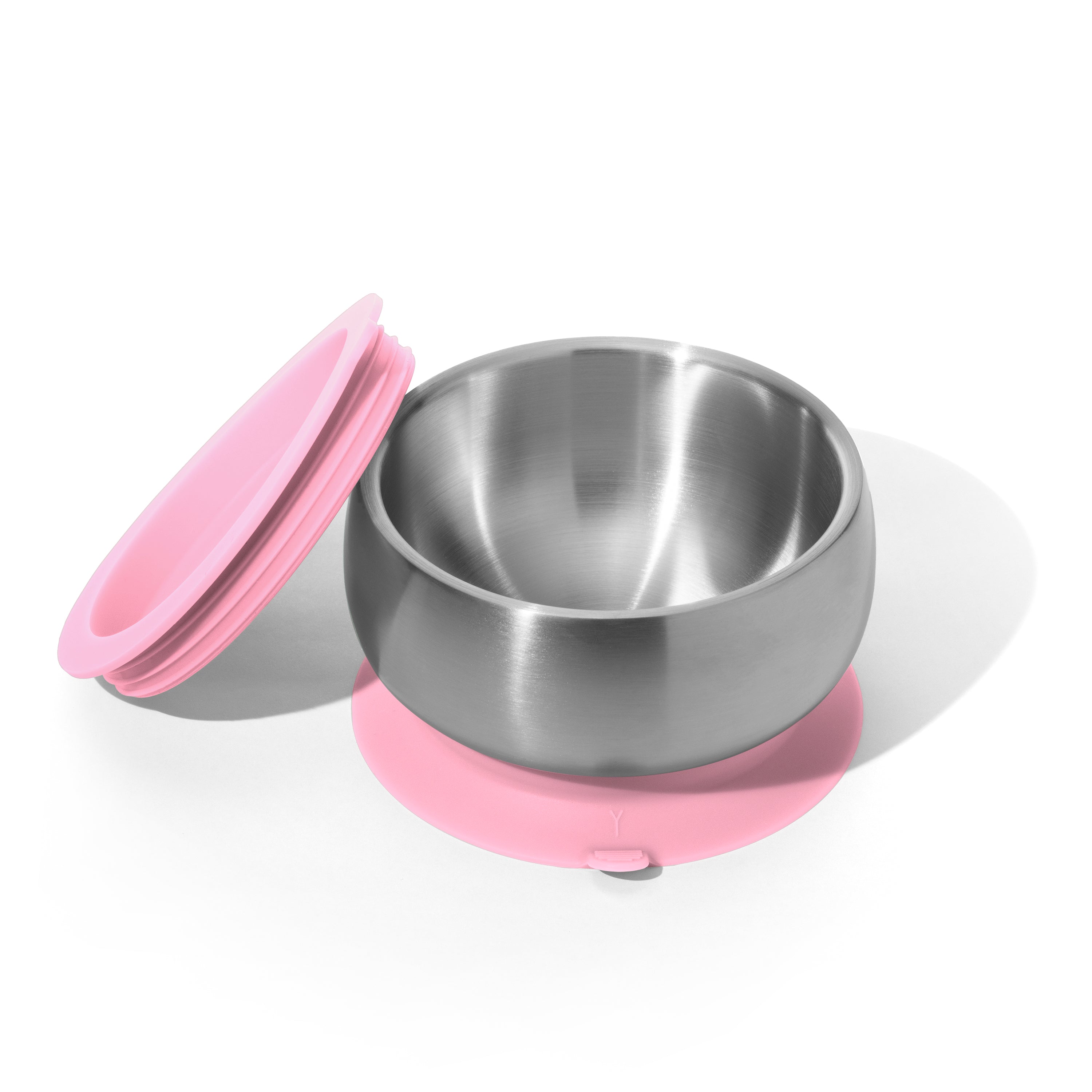 Avanchy Stainless Steel Baby Bowl With Lid - Pink