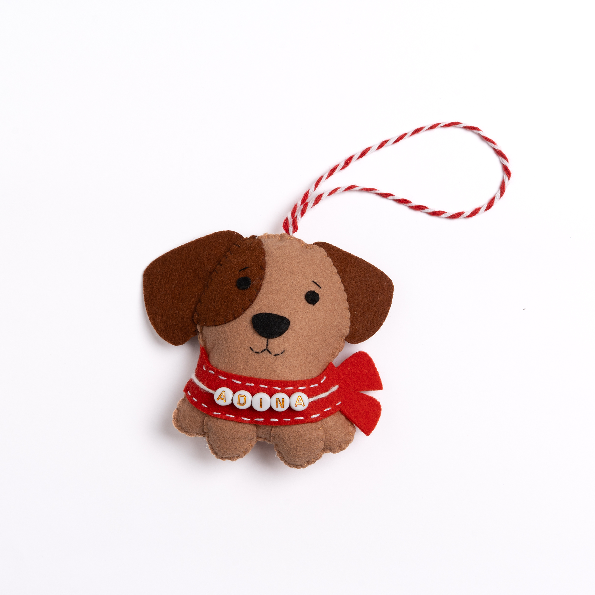 Personalised Felt Ornaments with Letter Beads