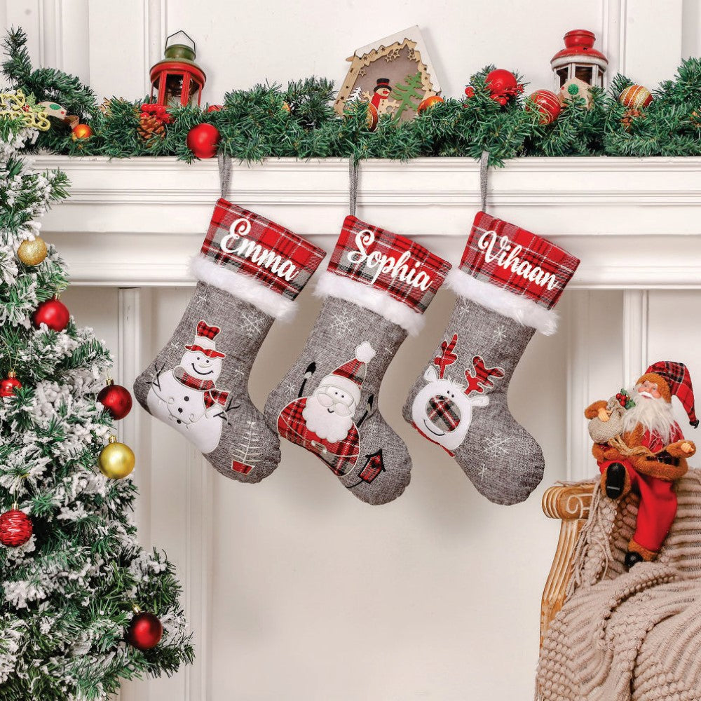 Babble Wrap Silver Bells Stocking - Set of 3