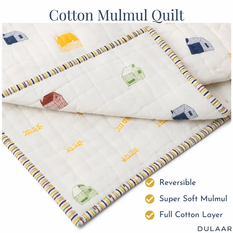 Reversible Mulmul Quilt | Hand-Block Printed