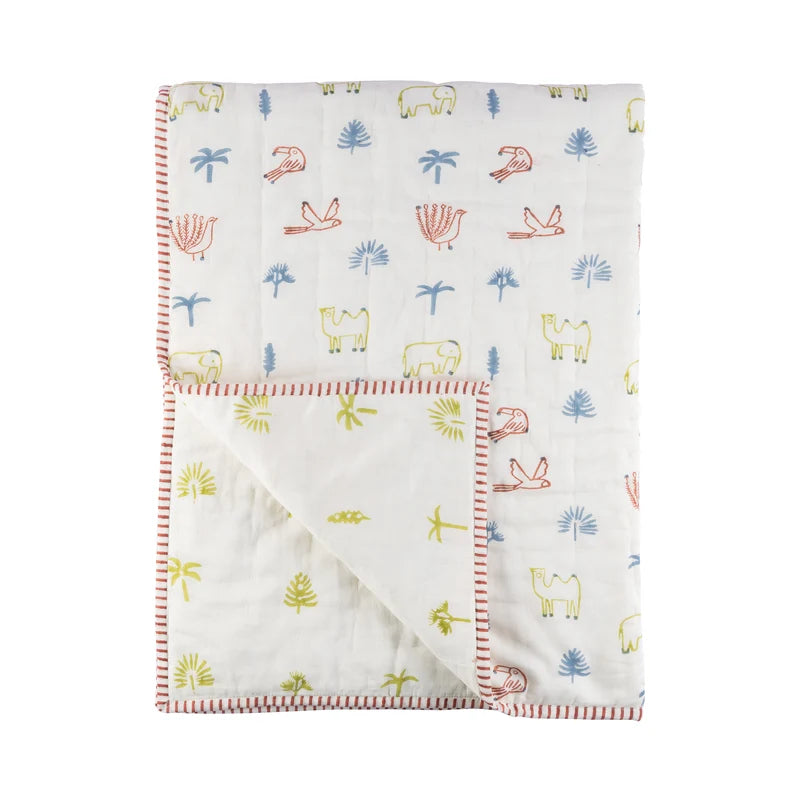 Reversible Mulmul Quilt | Hand-Block Printed