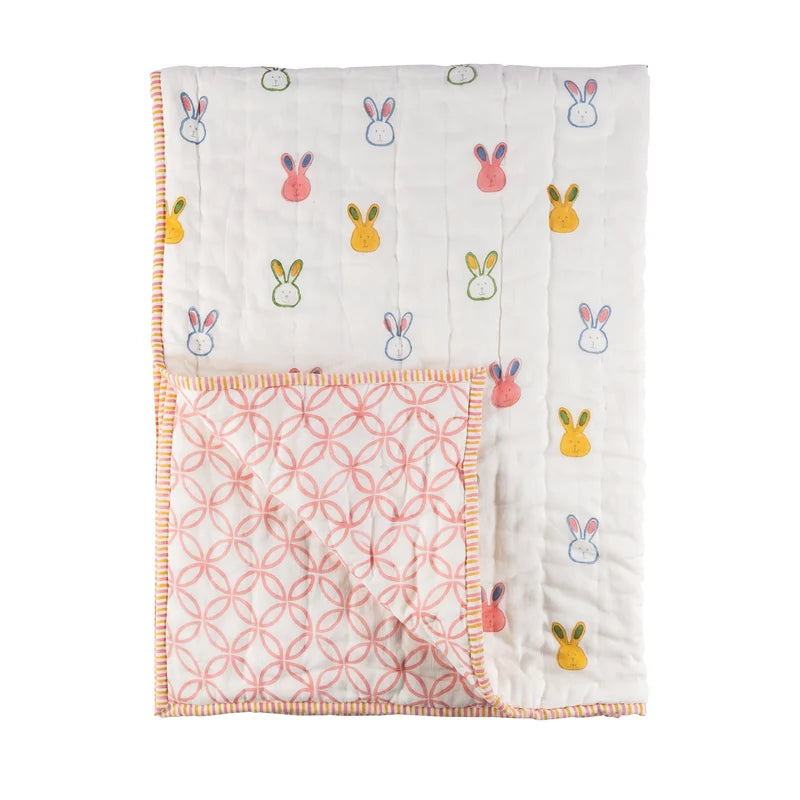 Reversible Mulmul Quilt | Hand-Block Printed