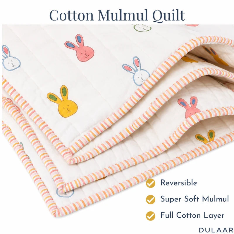 Reversible Mulmul Quilt | Hand-Block Printed