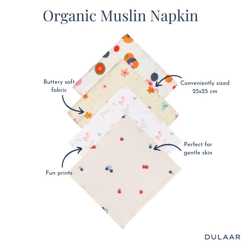 Organic Muslin Face Napkin-Pack of 4