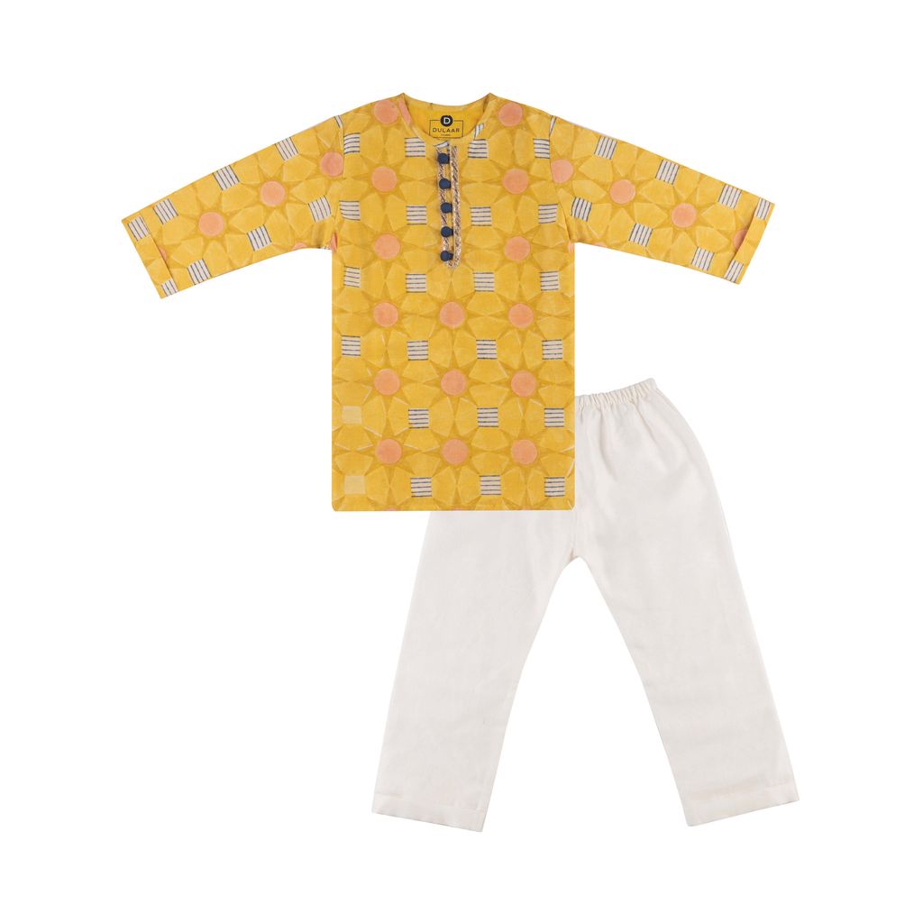 Chanderi Kurta Pyjama Set | Hand-Block Printed