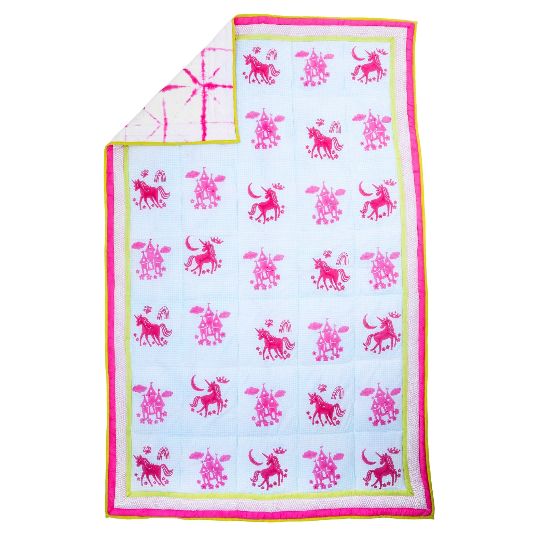 Gudgoodie Cotton Muslin Baby Quilt  - Magical Unicorns