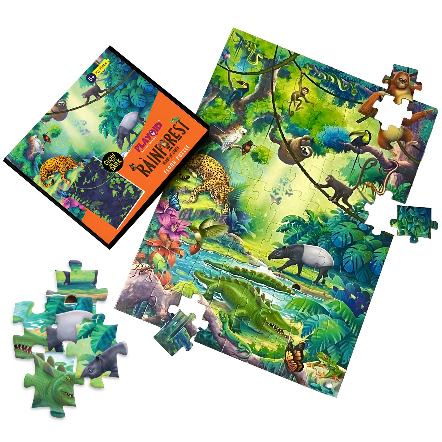 Rainforest Heart Of Earth - Glow In The Dark - 72 Piece Puzzles