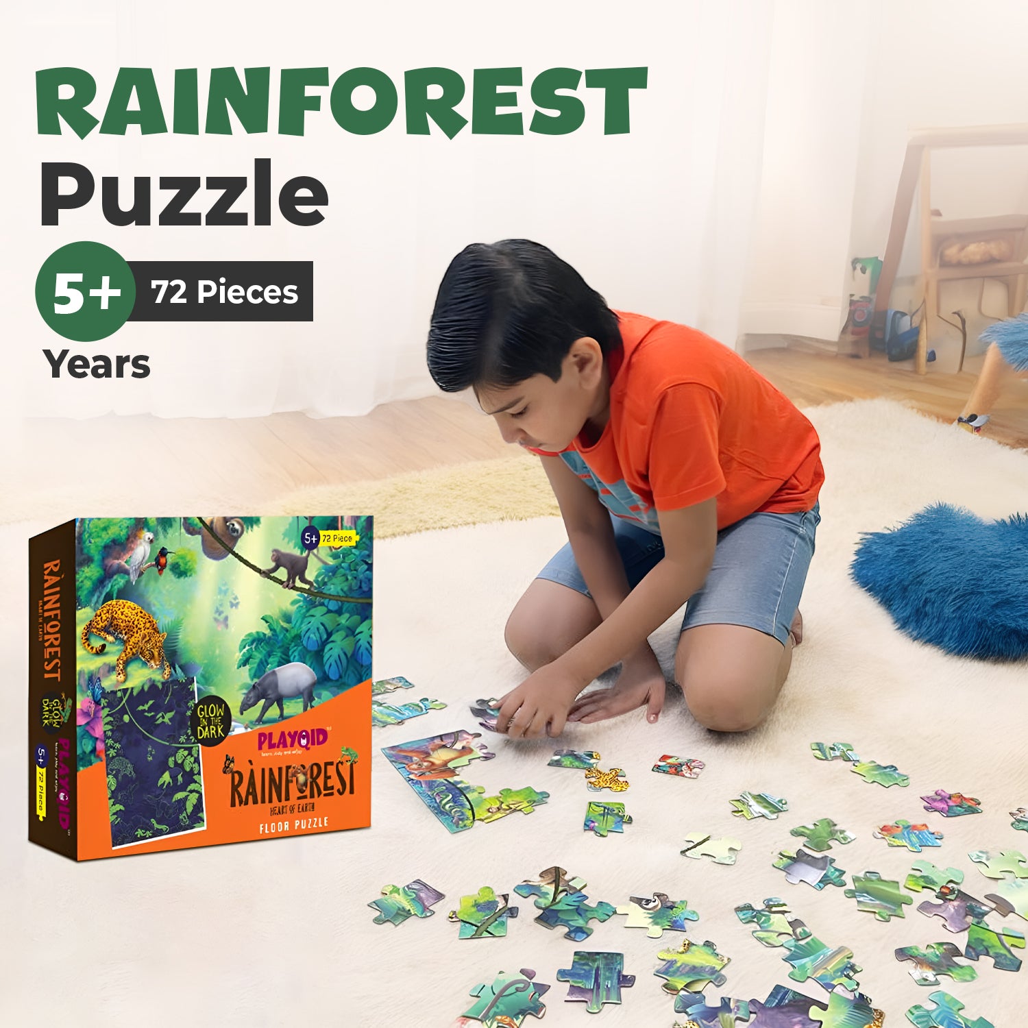 Rainforest Heart Of Earth - Glow In The Dark - 72 Piece Puzzles