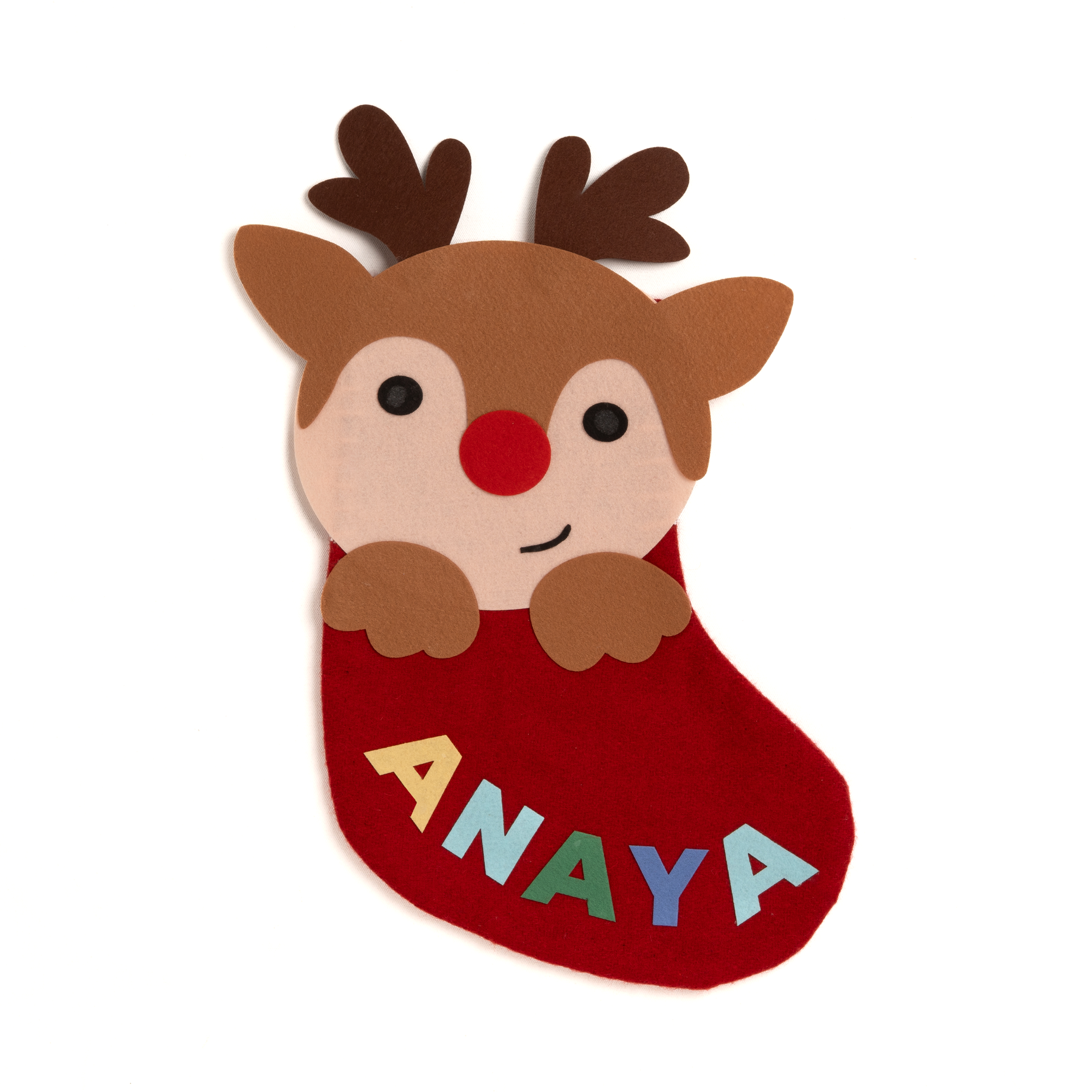 DIY Personalised Reindeer Stocking Craft Kit for Kids