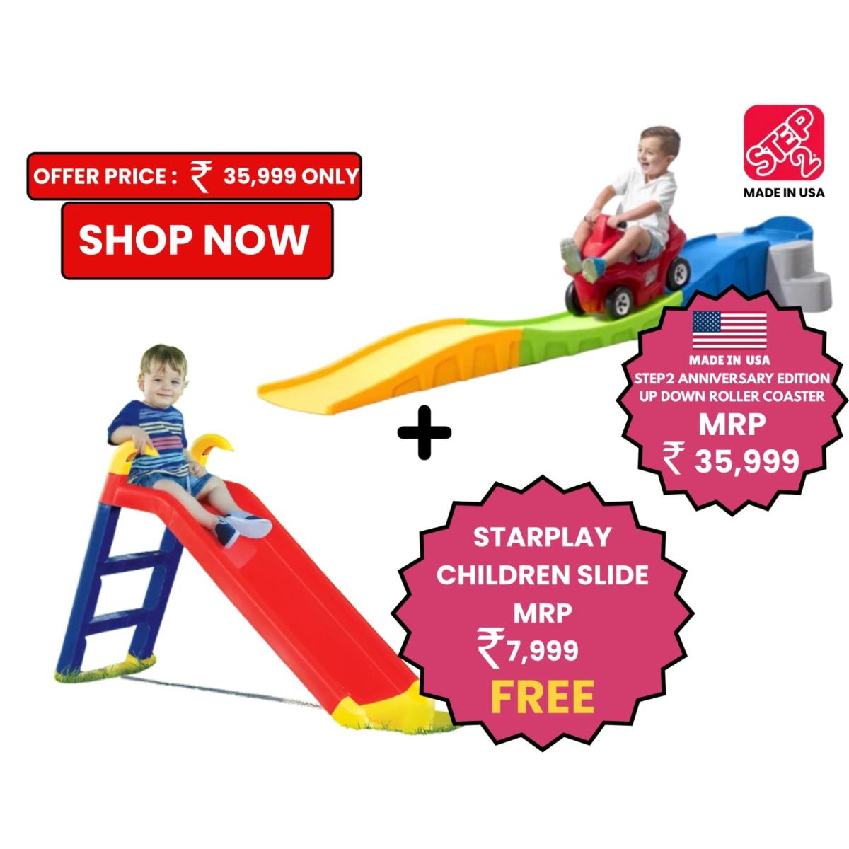 Step2 Anniversary Edition Up & Down Roller Coaster +  Starplay Slide