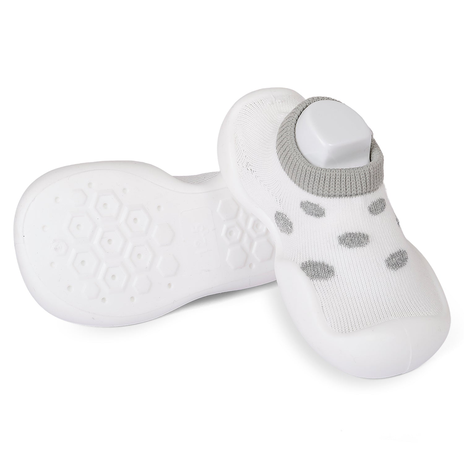 Slip-On Shoes Polka Dots Grey - Baby Moo