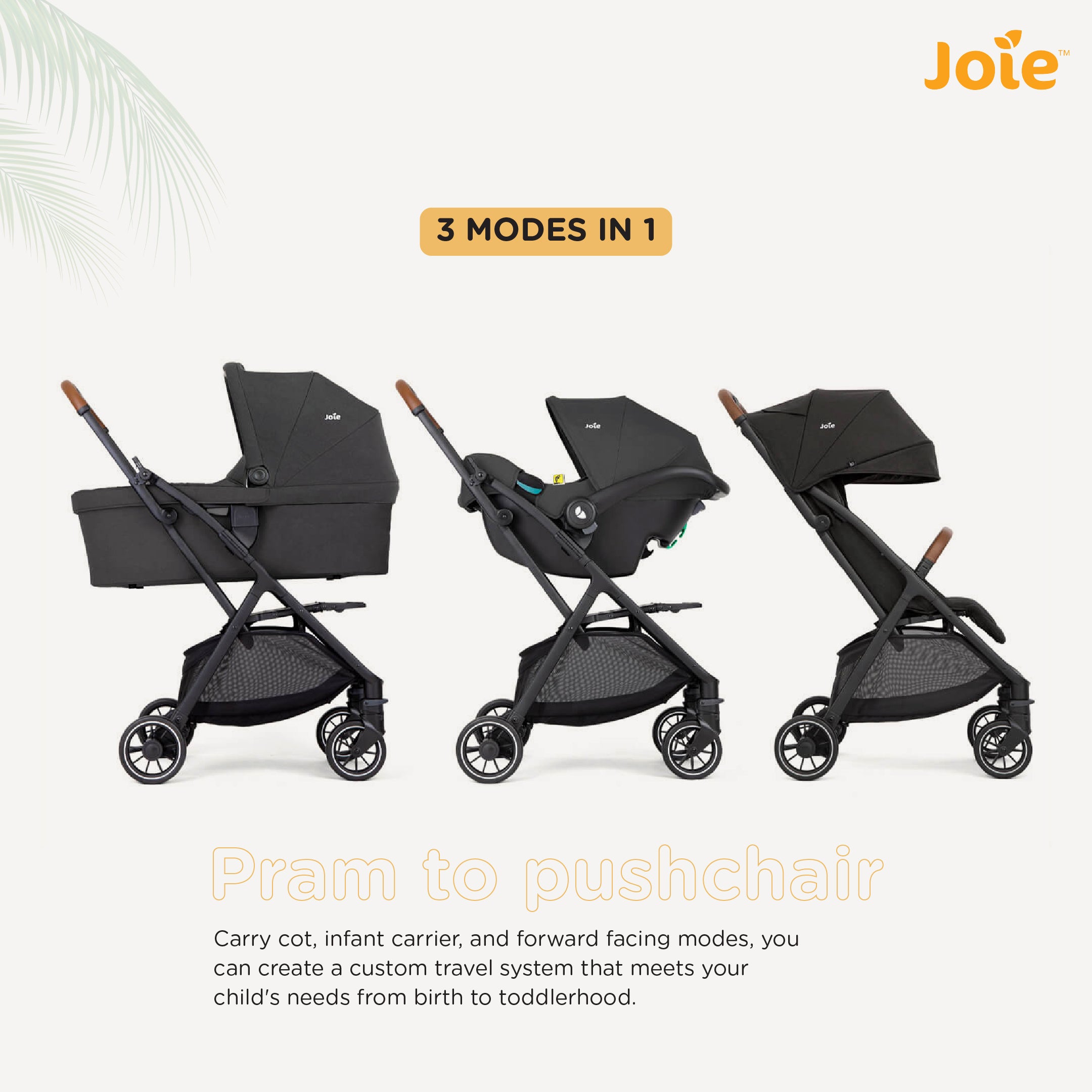 JOIE Stroller Pact Pro Oak Birth+ to 22 kg
