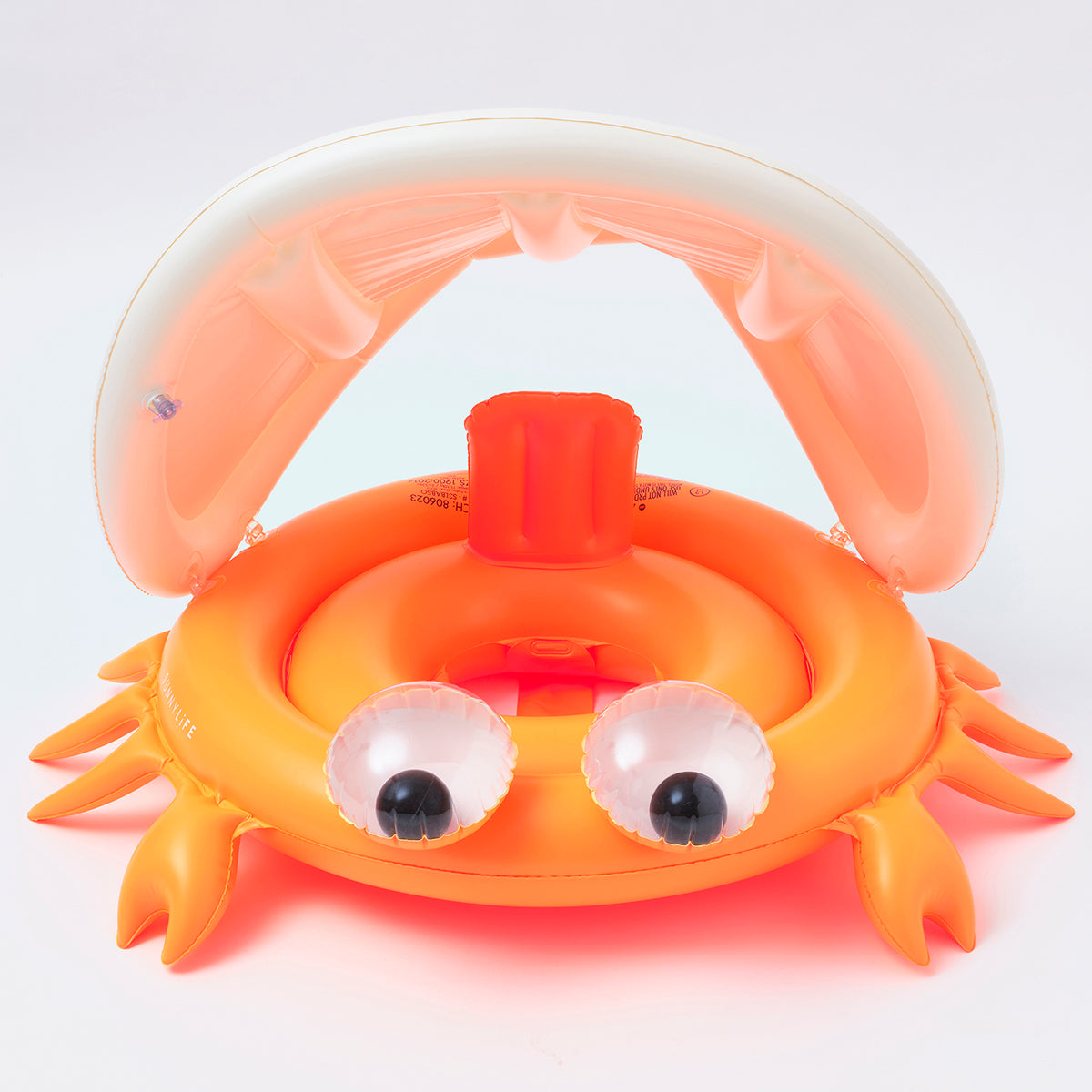 SUNNYLiFE orange color inflatable Baby Float with canopy Sonny the Sea Creature