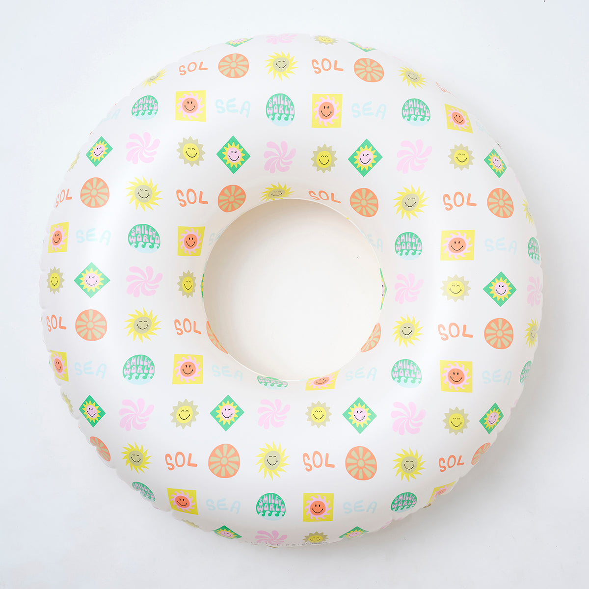 SUNNYLiFE Pool Ring & Ball Set Smiley World Sol Sea