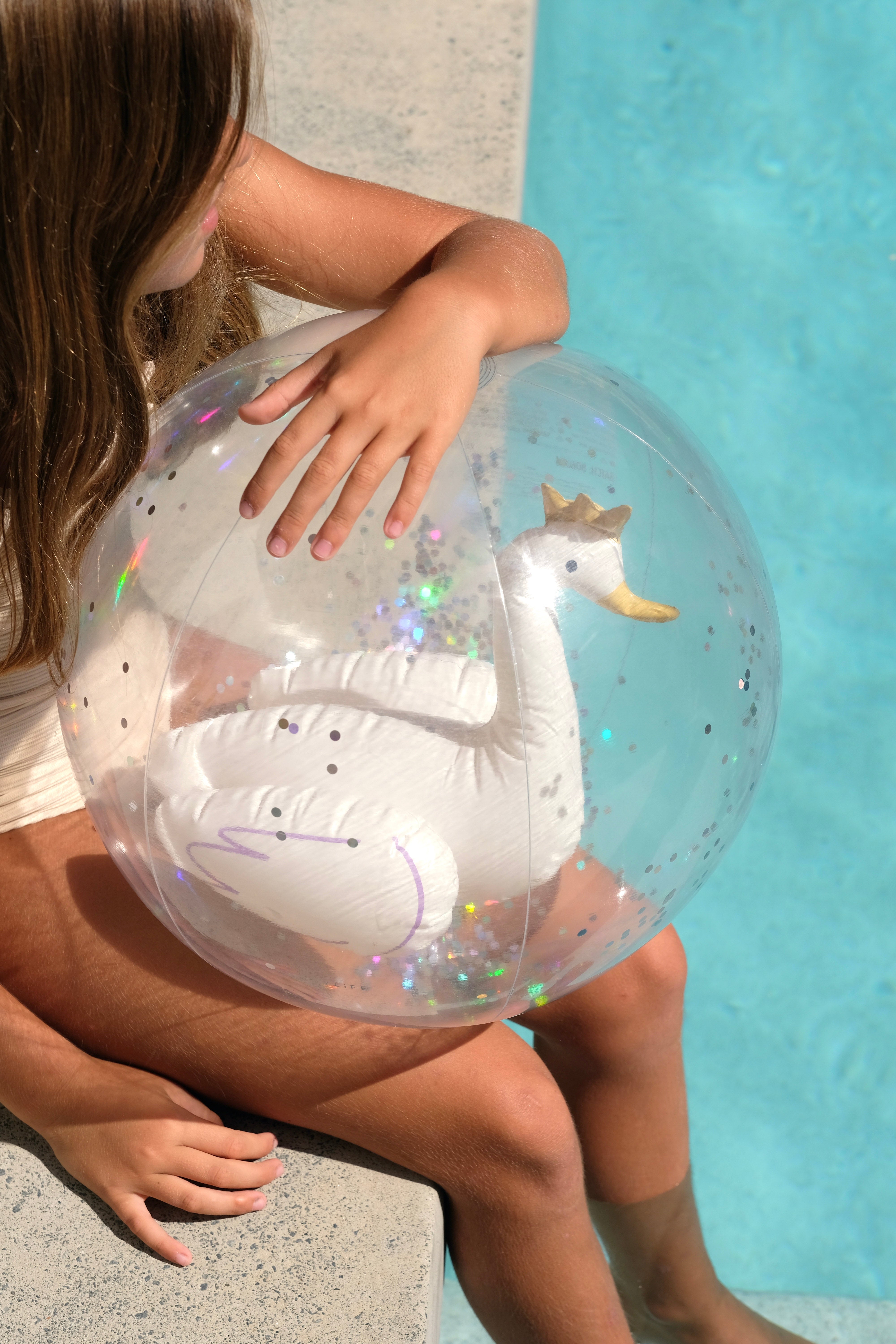 3D Inflatable Beach Ball Princess Swan Multi