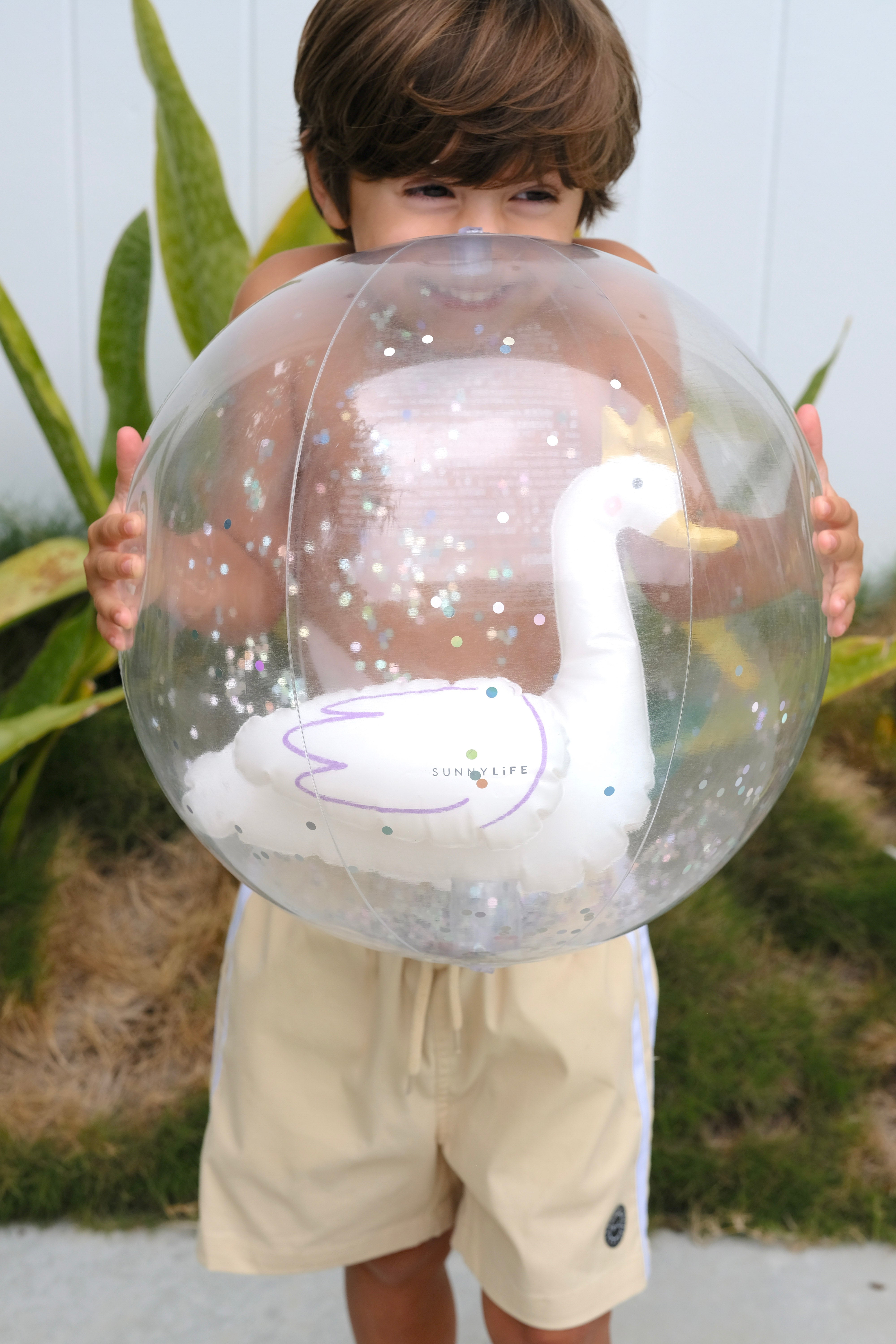 3D Inflatable Beach Ball Princess Swan Multi