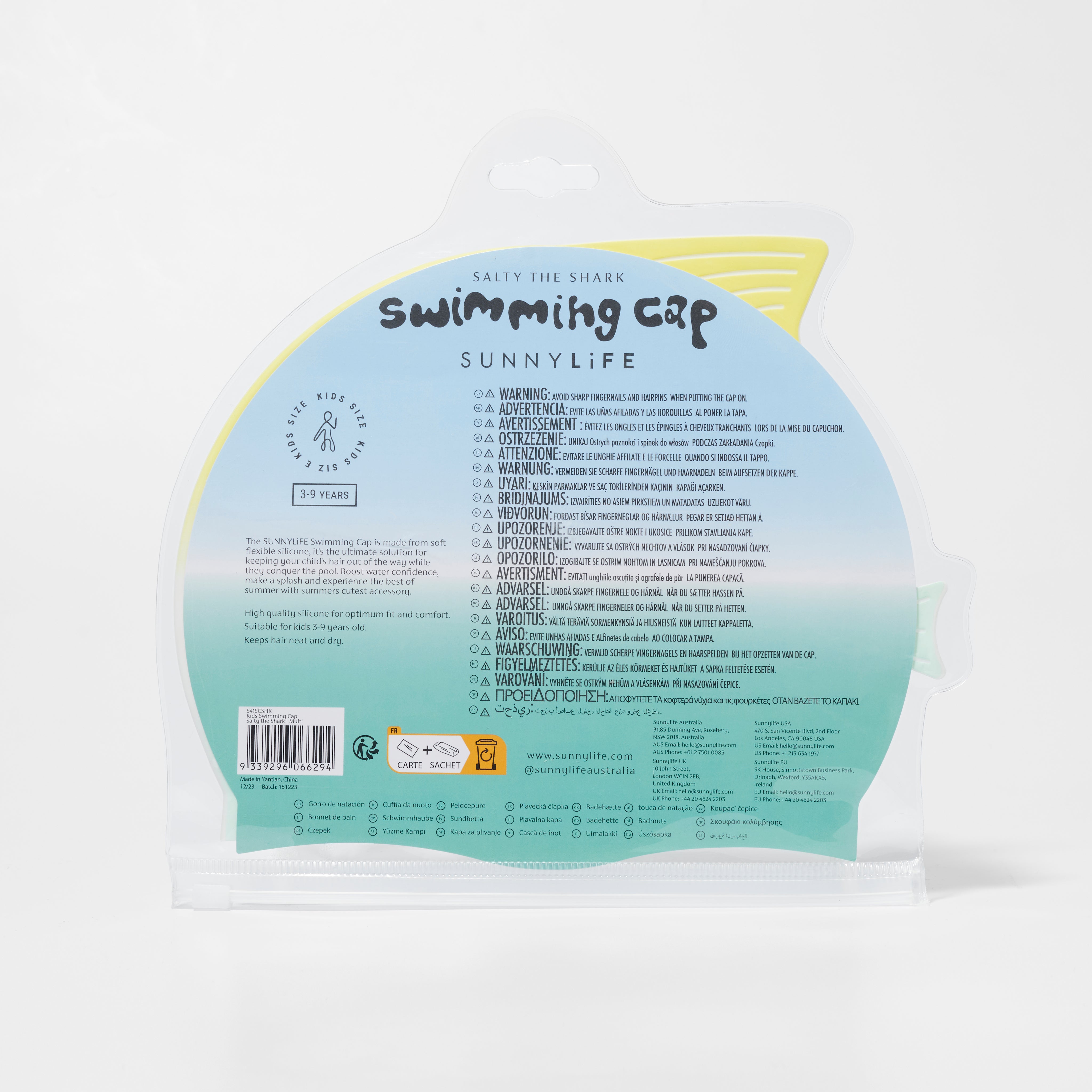 Kids Swimming Cap Salty the Shark Multi