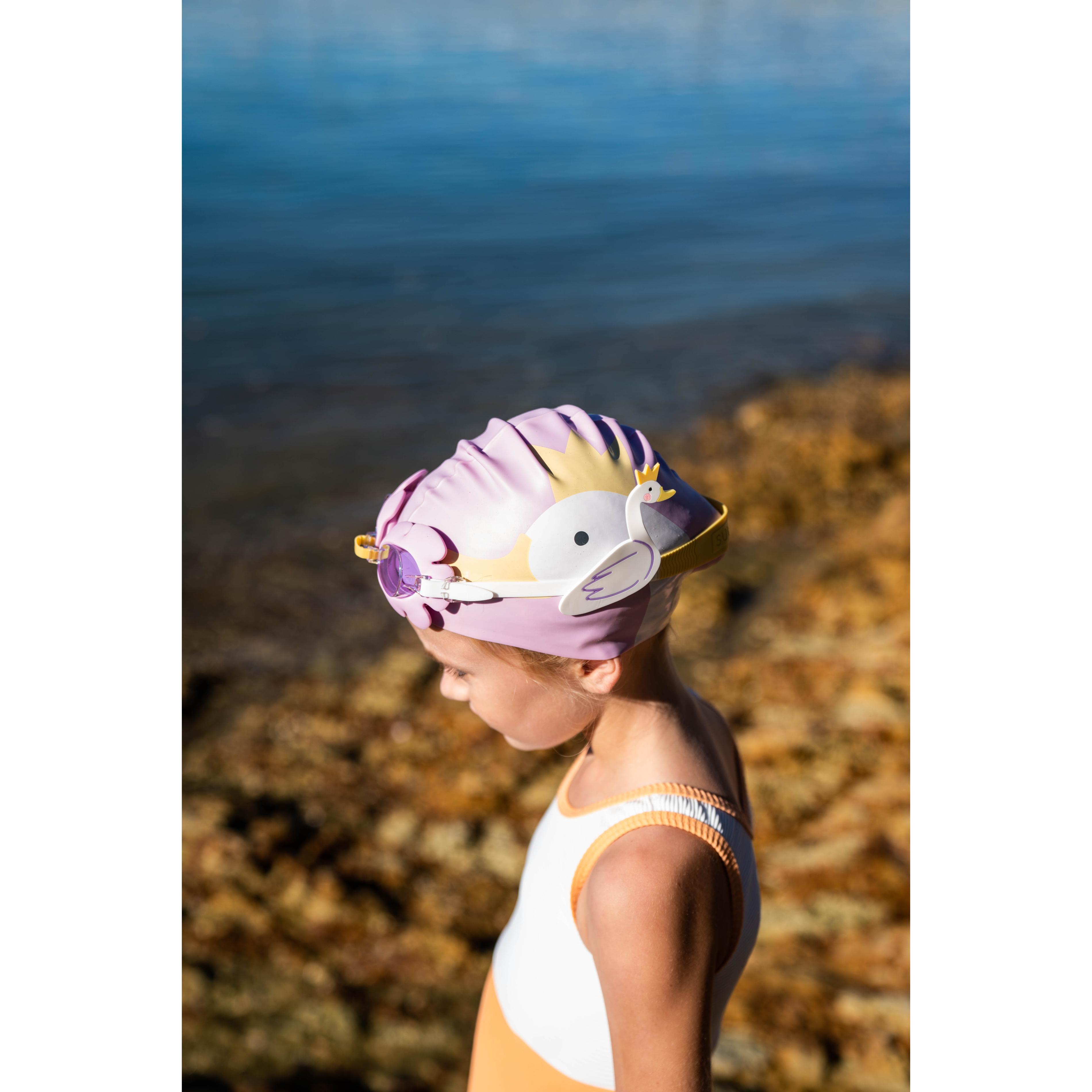 Kids Swimming Cap Princess Swan Multi