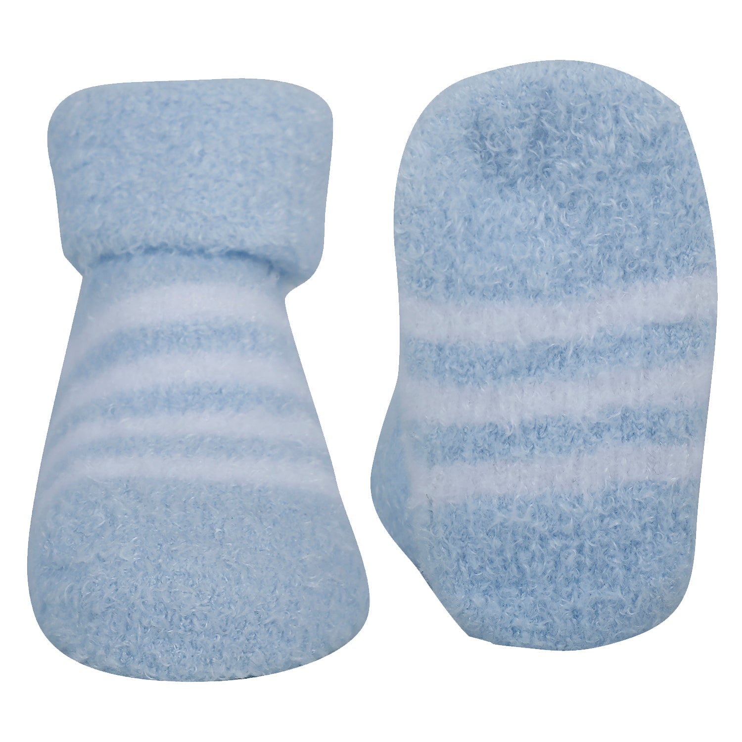 Baby Moo Tortoise stripes Soft Socks Booties Pack of 2 - Blue