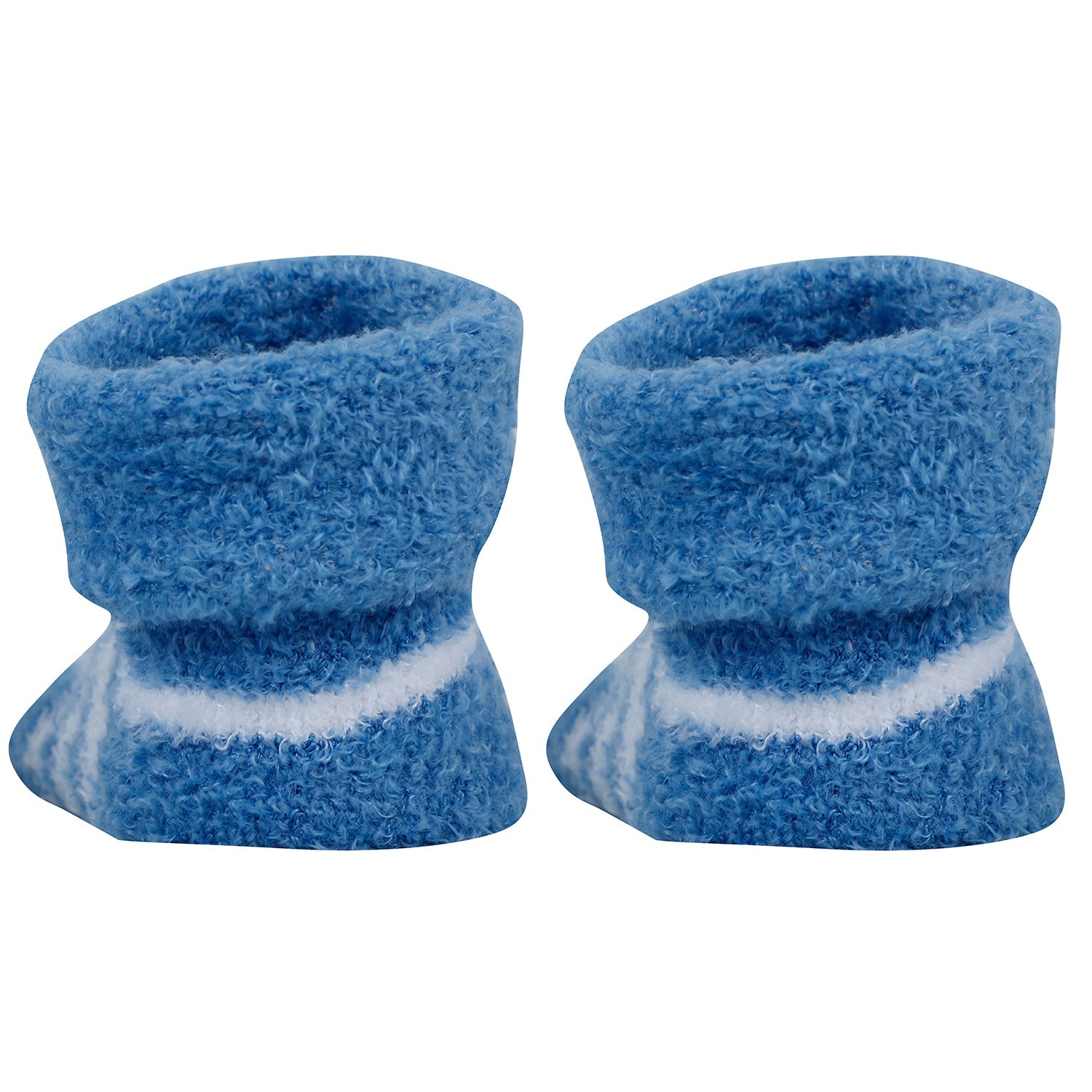 Baby Moo Striped Soft Socks Booties Pack of 2 - Blue