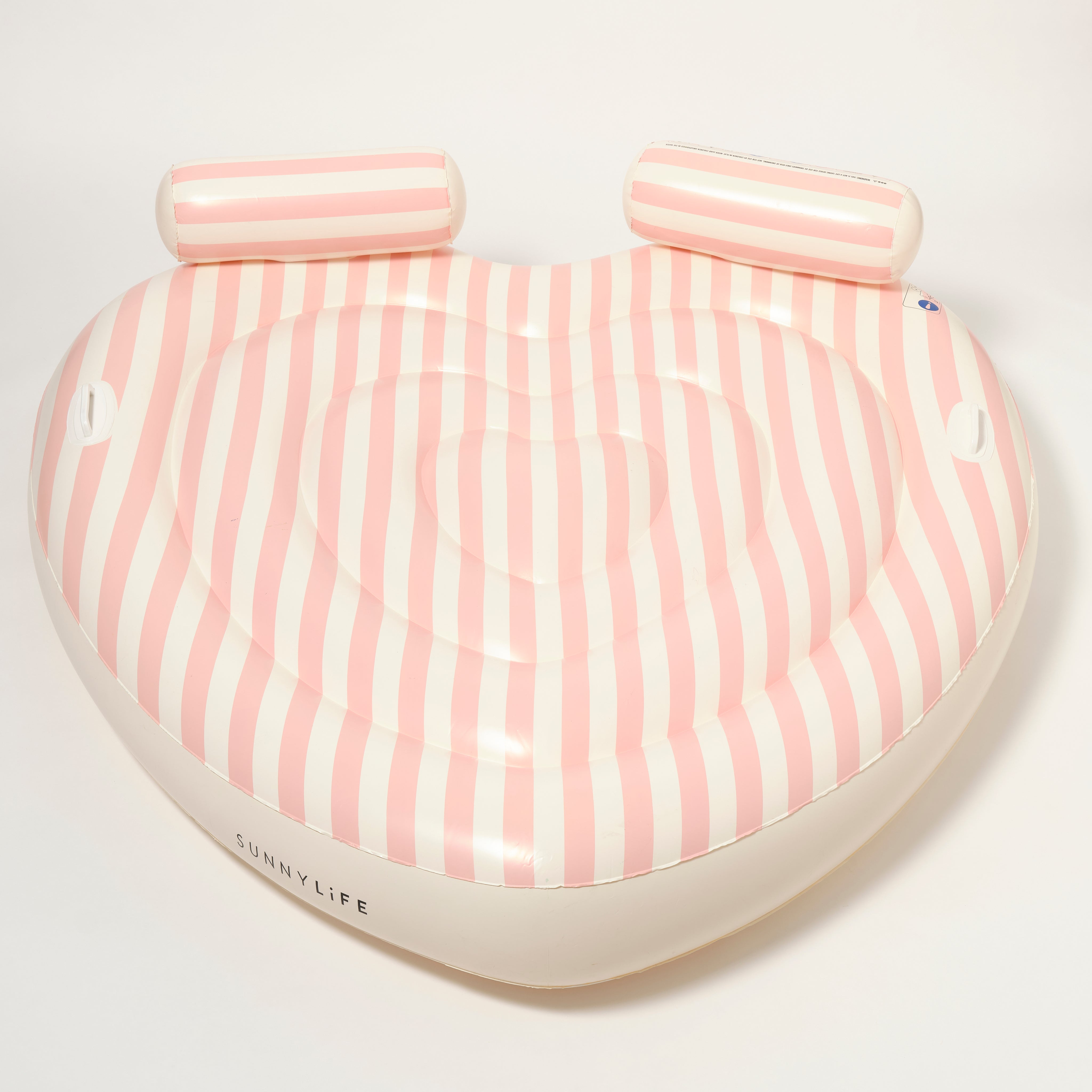 SUNNYLiFE Twin Heart Lie-On Stole My Heart Pink Stripe