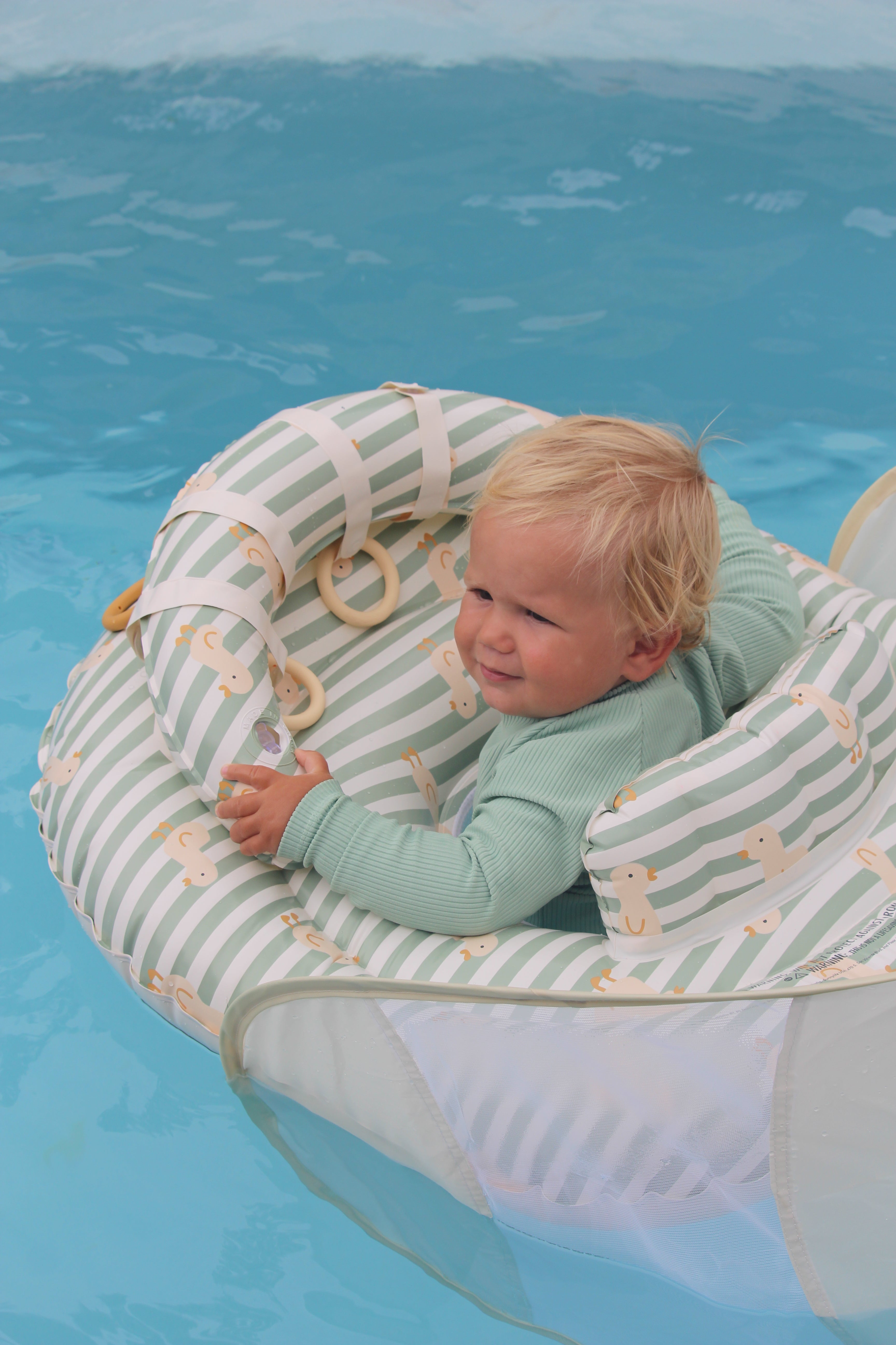 SUNNYLiFE Interactive Baby Float Duck Sage Stripe