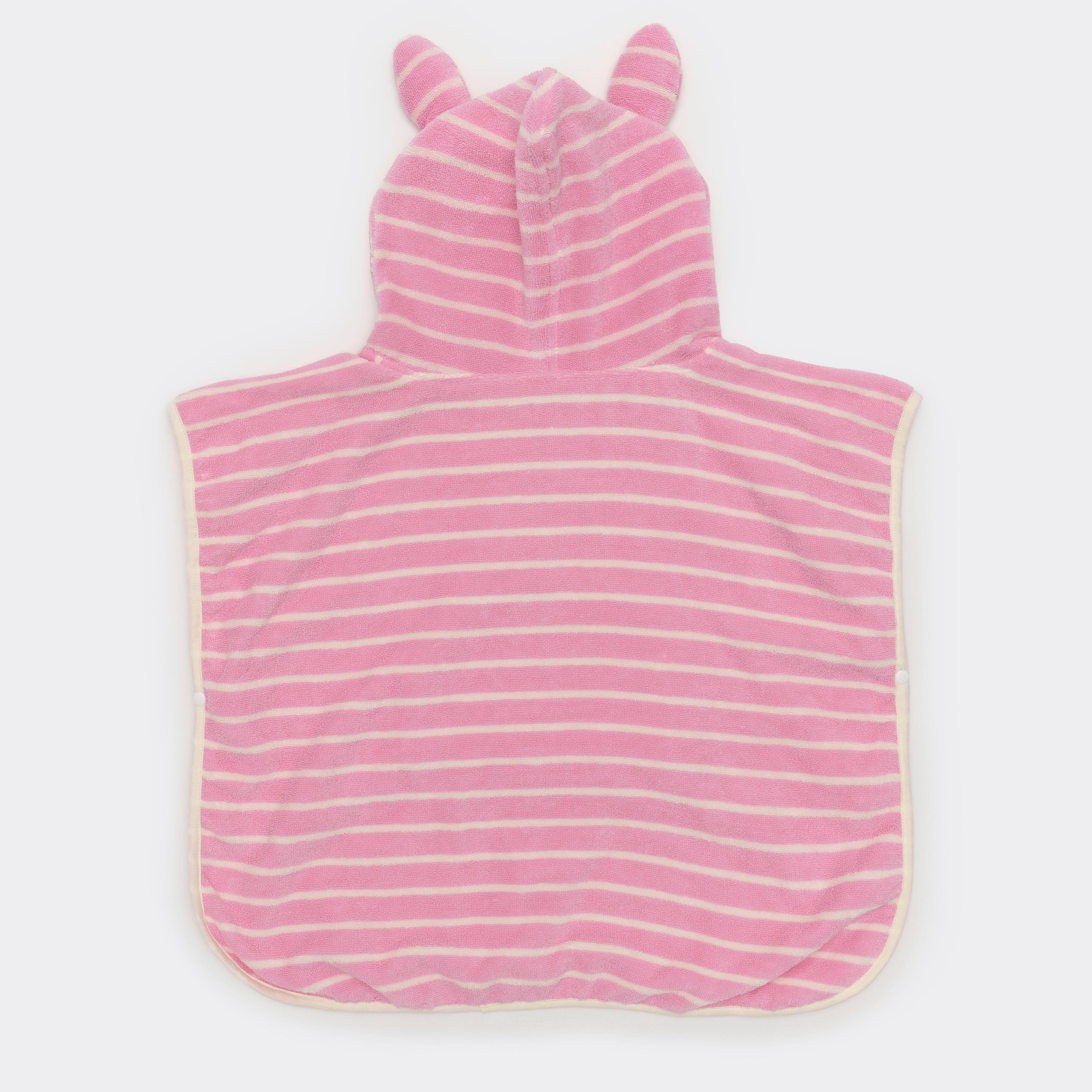 Kids Character Hooded Towel Cotton Candy Pink Stripe