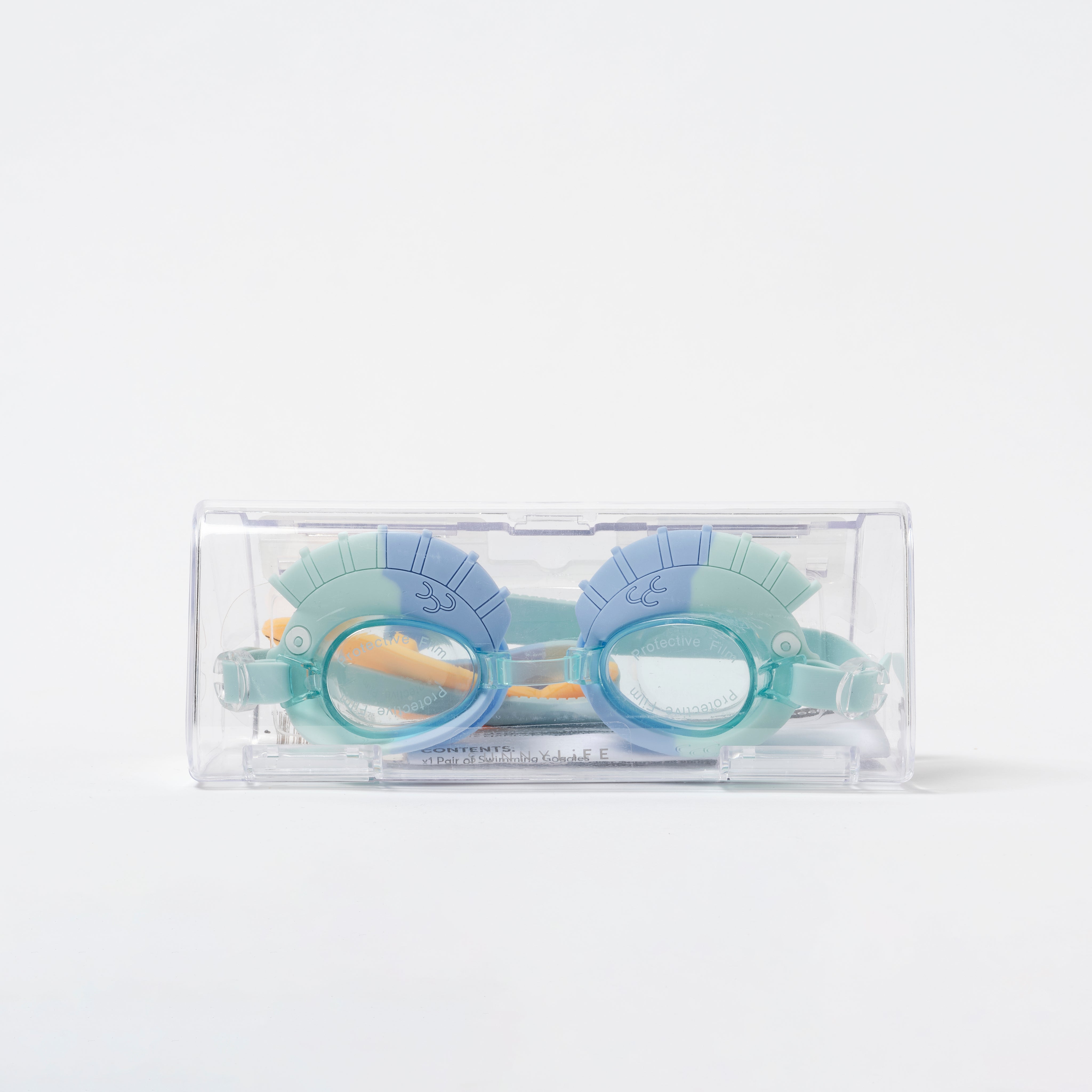 SUNNYLiFE Kids Swim Goggles Finn the Fish Aqua Blue