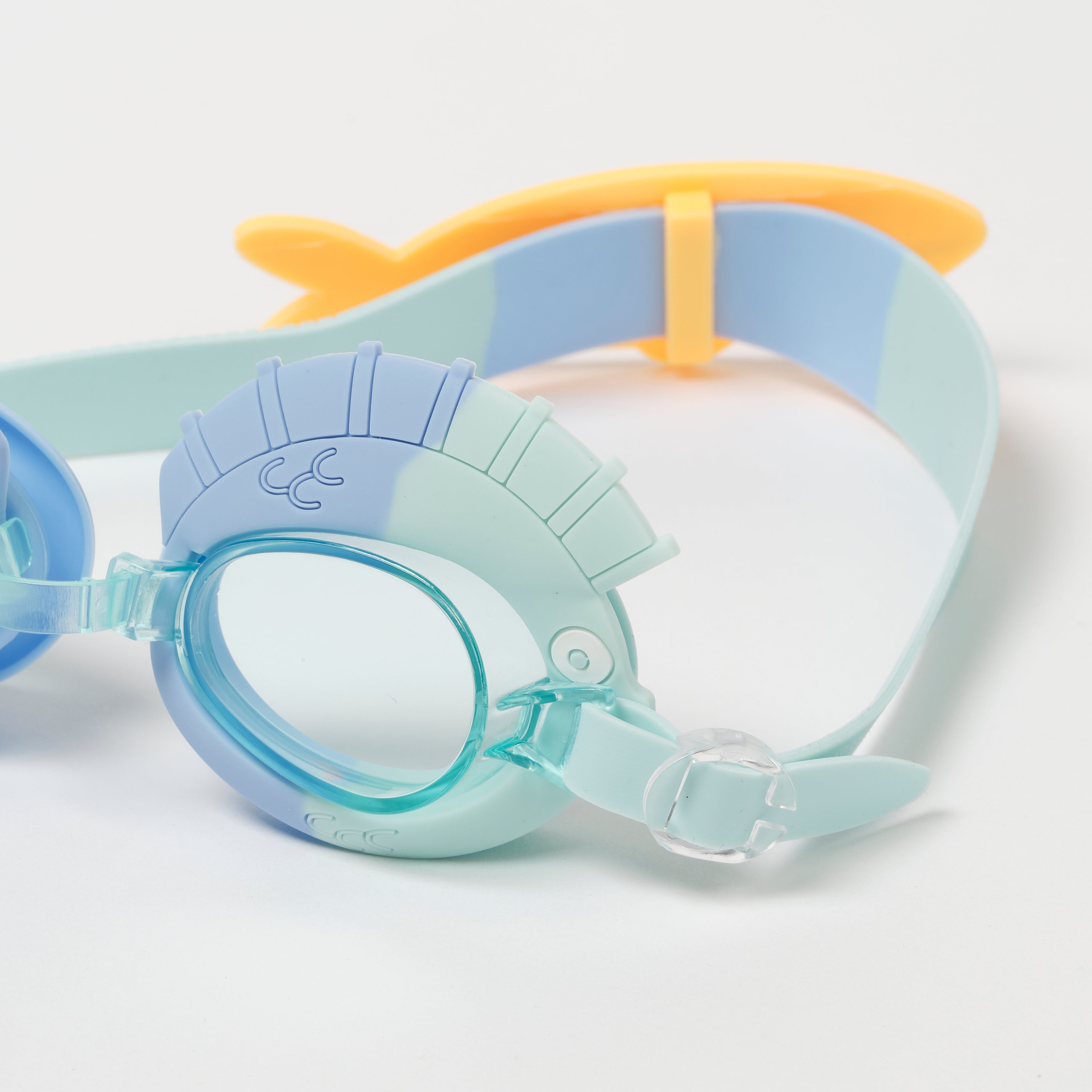 SUNNYLiFE Kids Swim Goggles Finn the Fish Aqua Blue