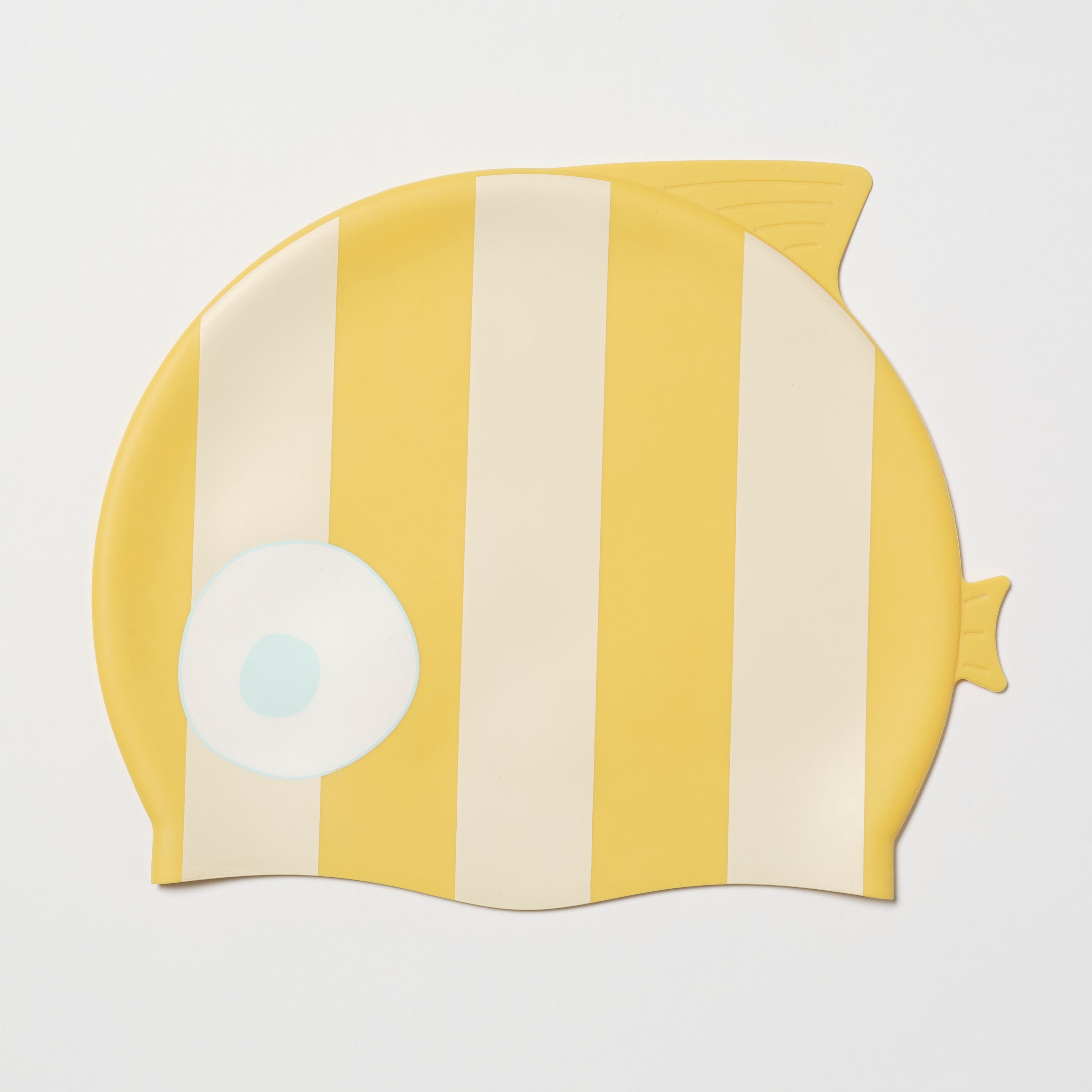 SUNNYLiFE Kids Swimming Cap Finn the Fish Mustard Stripe