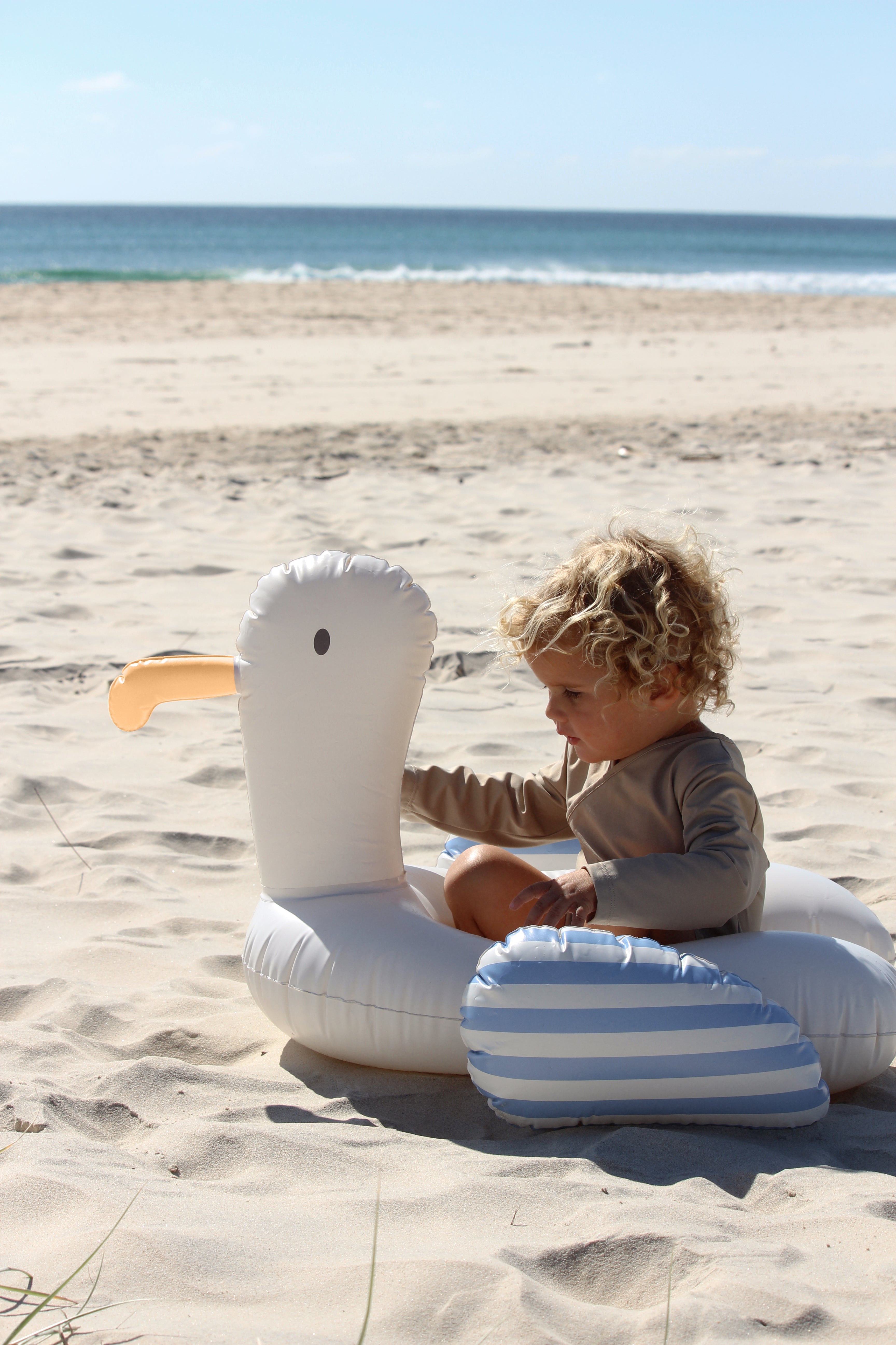 Kids Tube Pool Ring Sid the Seagull Blue Stripe