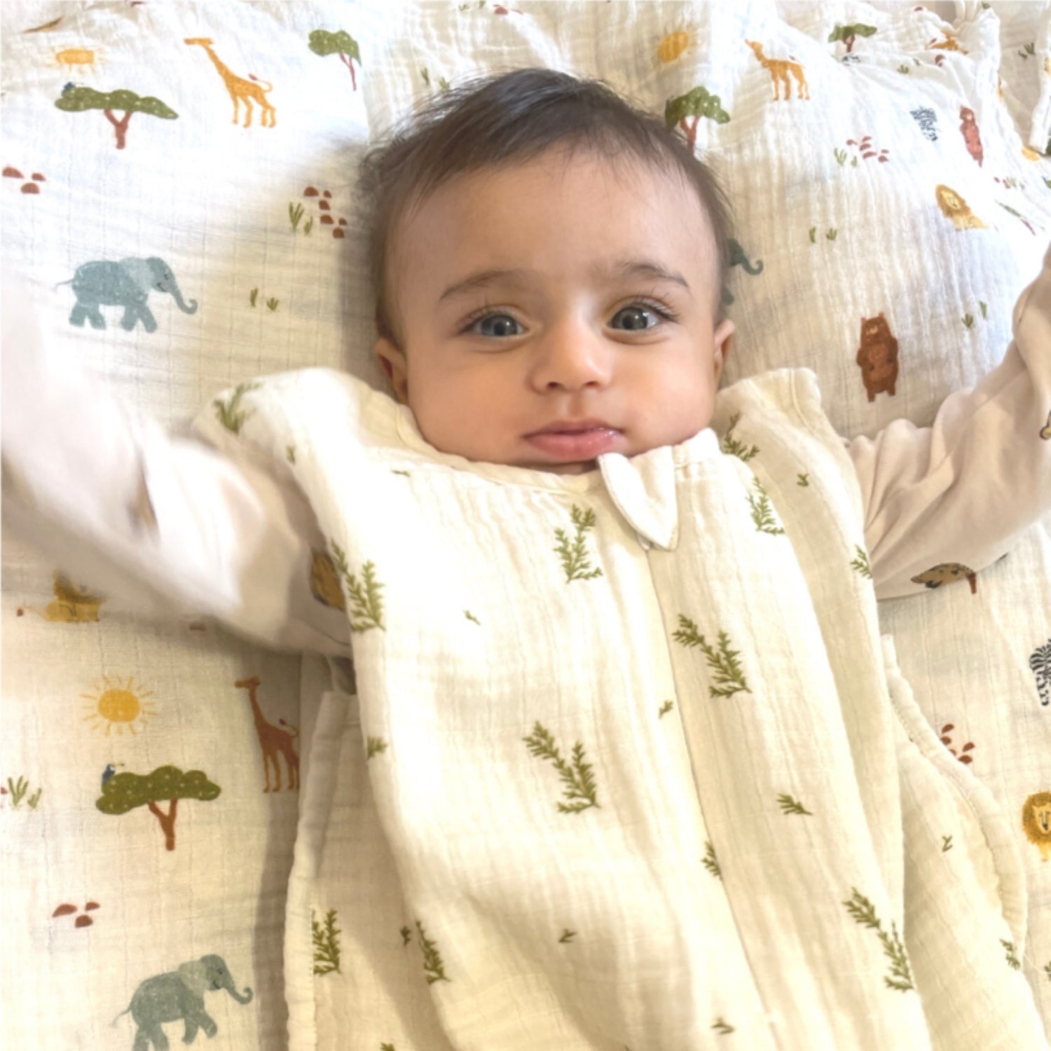 Dulaar Organic Muslin Sleep Bag - Green Zen