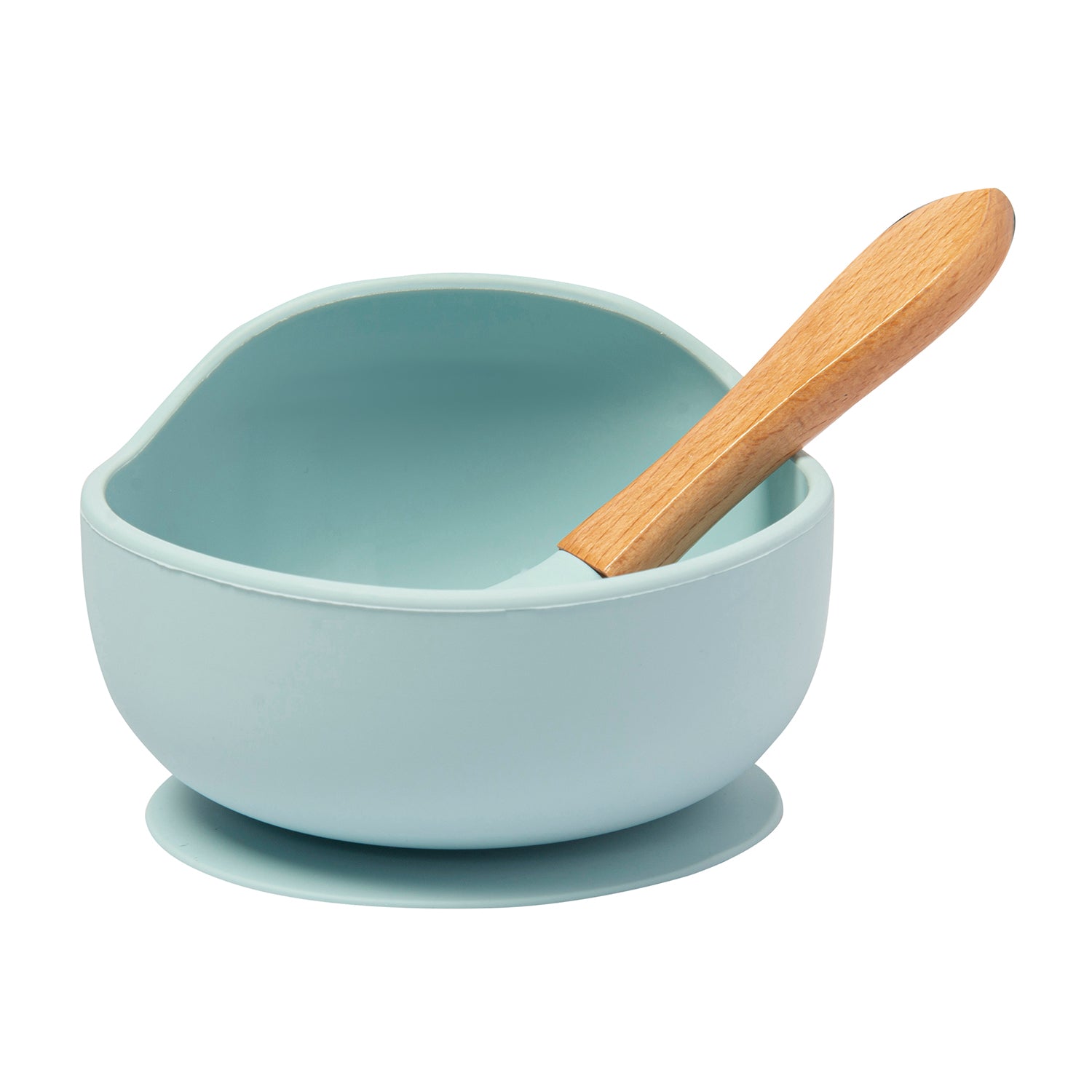 Mint Green Silicon Bowl And Spoon Set