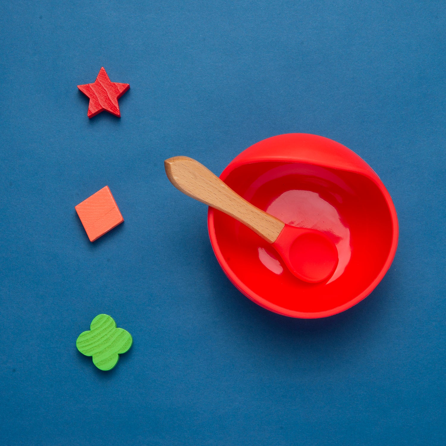 Red Silicon Bowl And Spoon Set