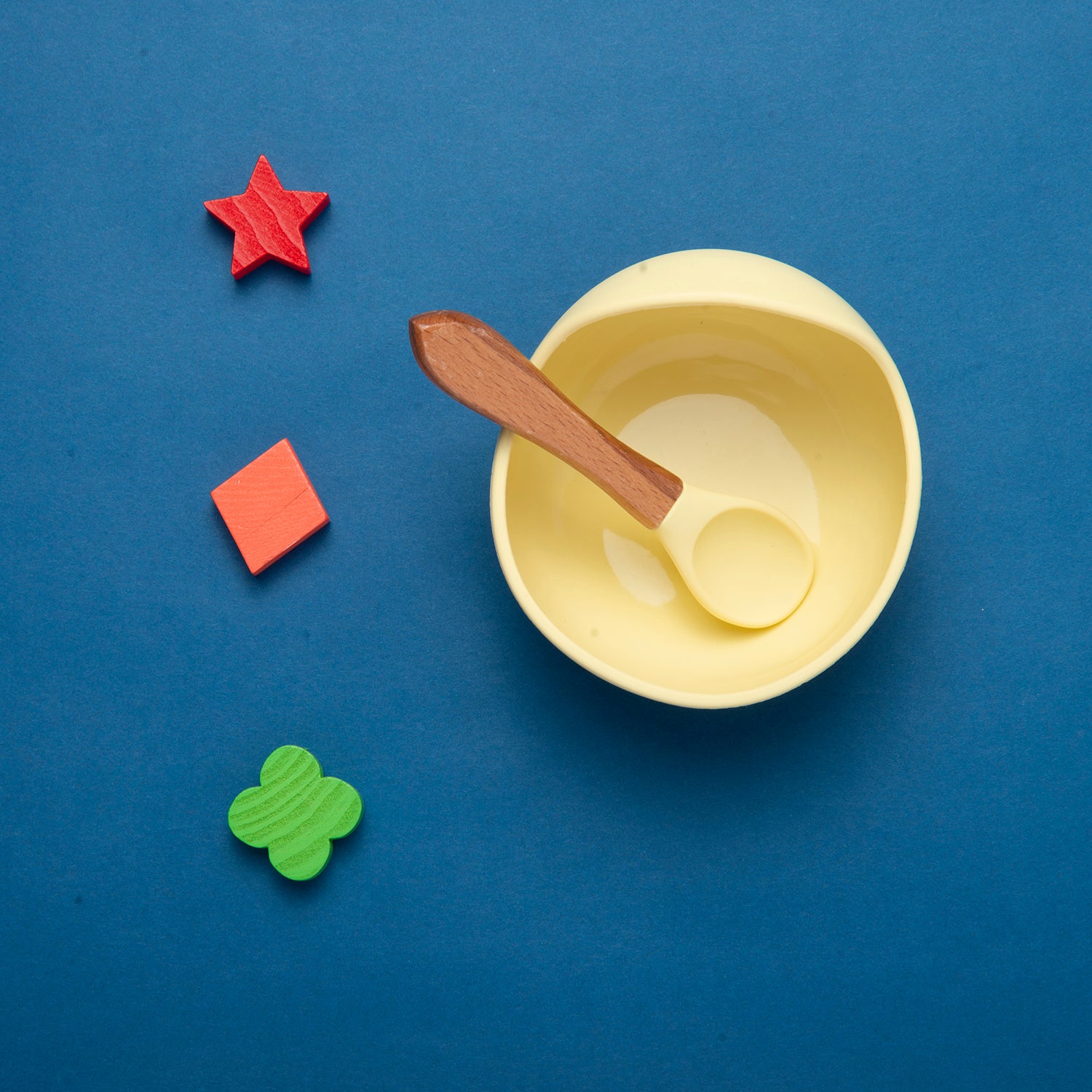 Yellow Silicon Bowl And Spoon Set